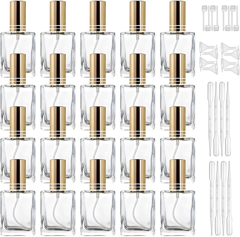 YU FENG Frascos de Perfume de Vidro Recarregáveis com Spray de Névoa Fina, 15 mL, Pacote com 20