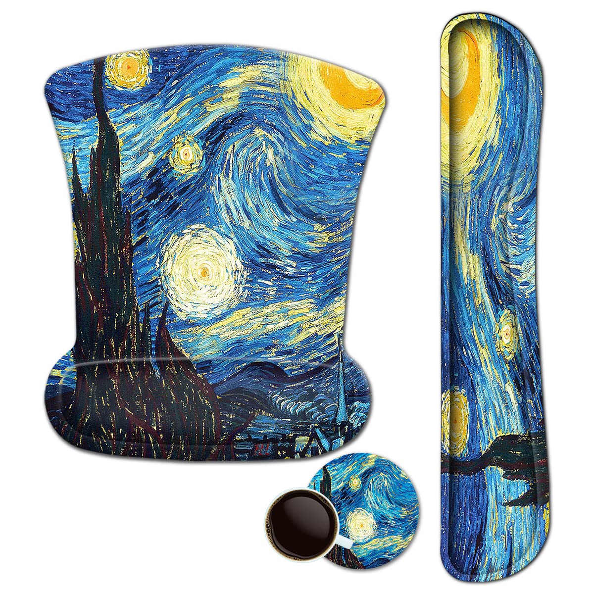 Mouse Pad with Wrist Support and Keyboard Wrist Rest Pad Set Ergonomic Mouse Pads for Computers Laptop Non-Slip