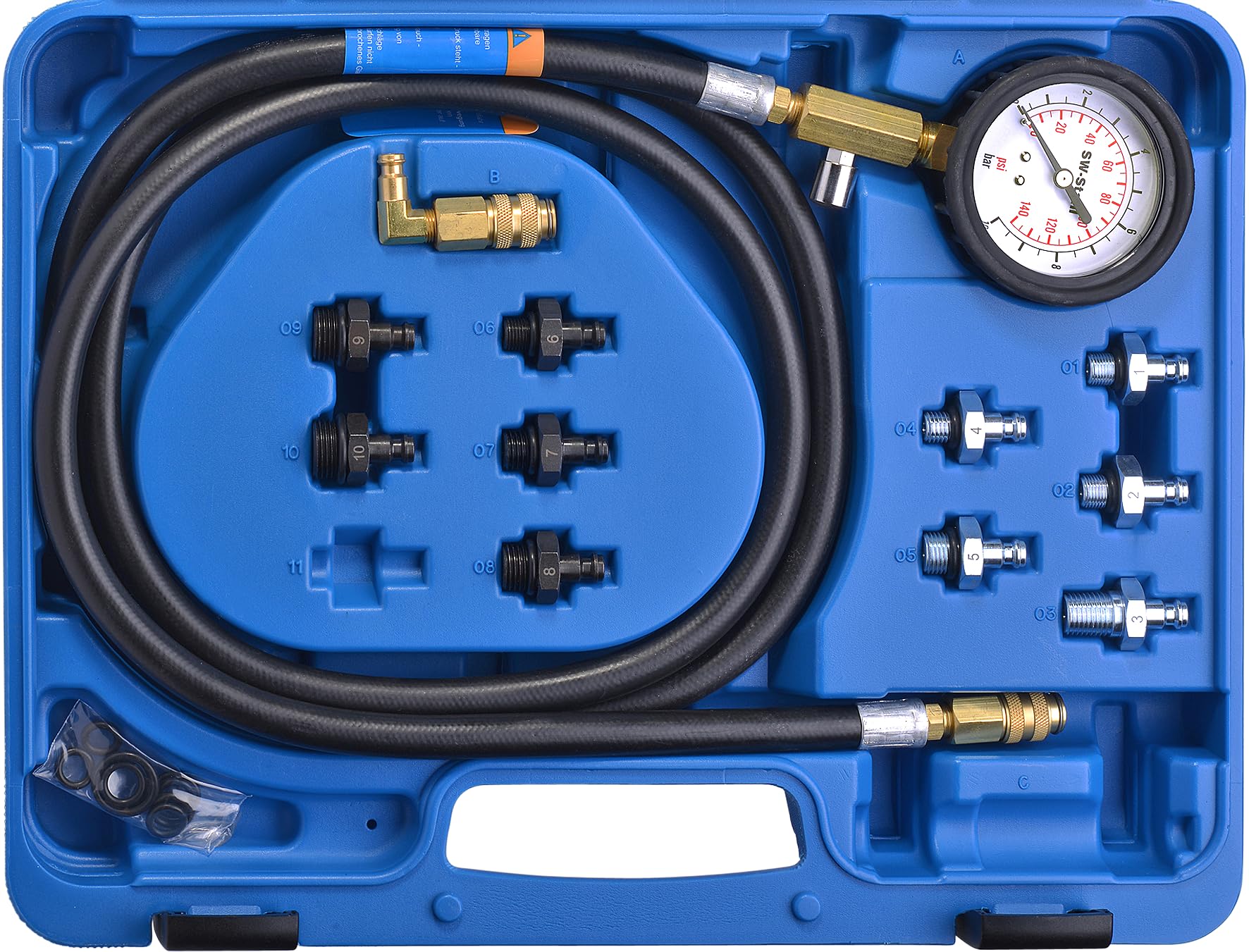 SW-Stahl 26166L Öldrucktester, 0-10 Bar, Motor-Öldruckprüfset