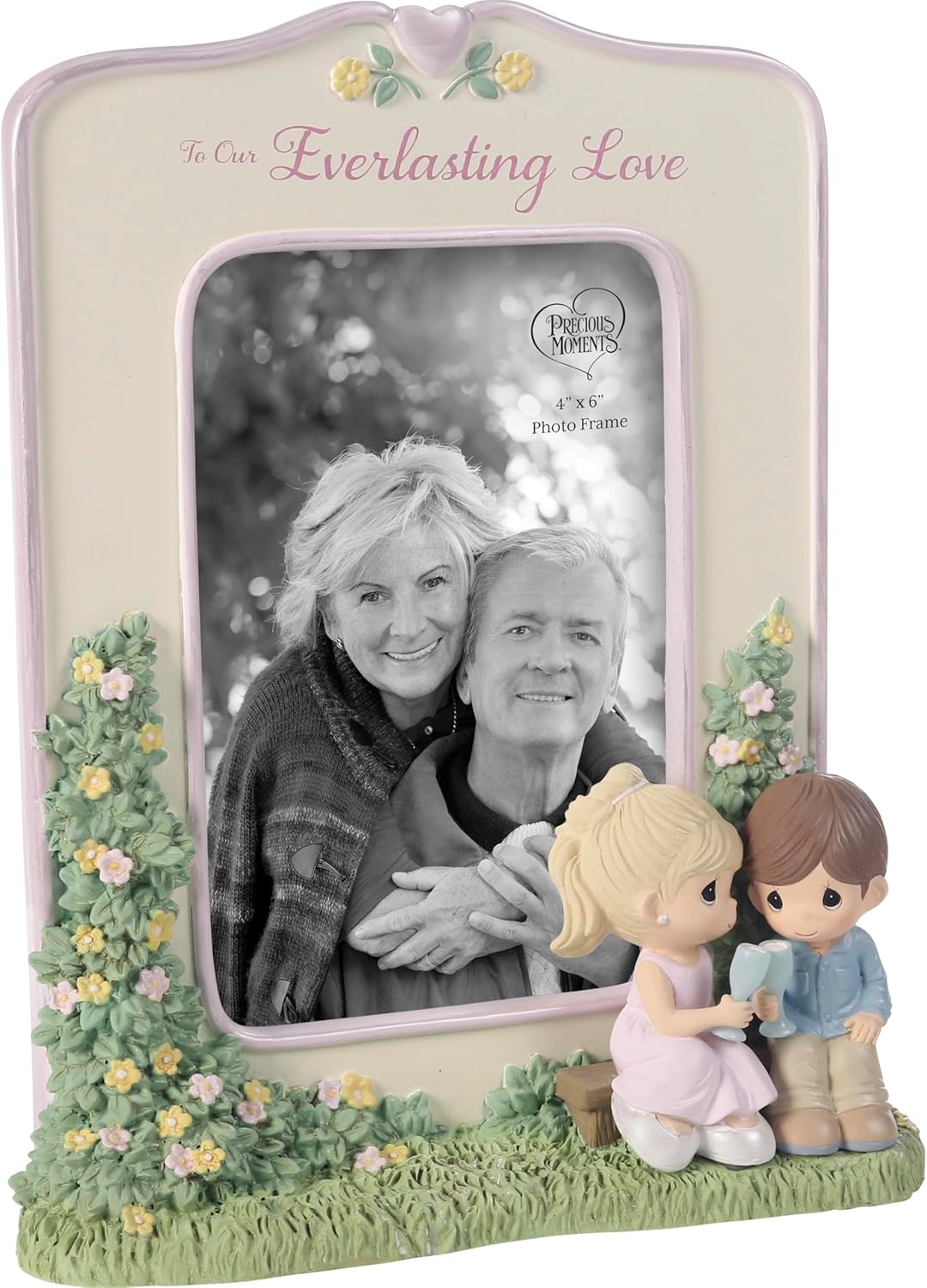 Precious Moments Couples Photo Frame | To Our Everlasting Love Resin/Glass Photo Frame | Gift for Couples, Wife, Girlfriend | Valentine's Day Gift | 4" x 6" Picture