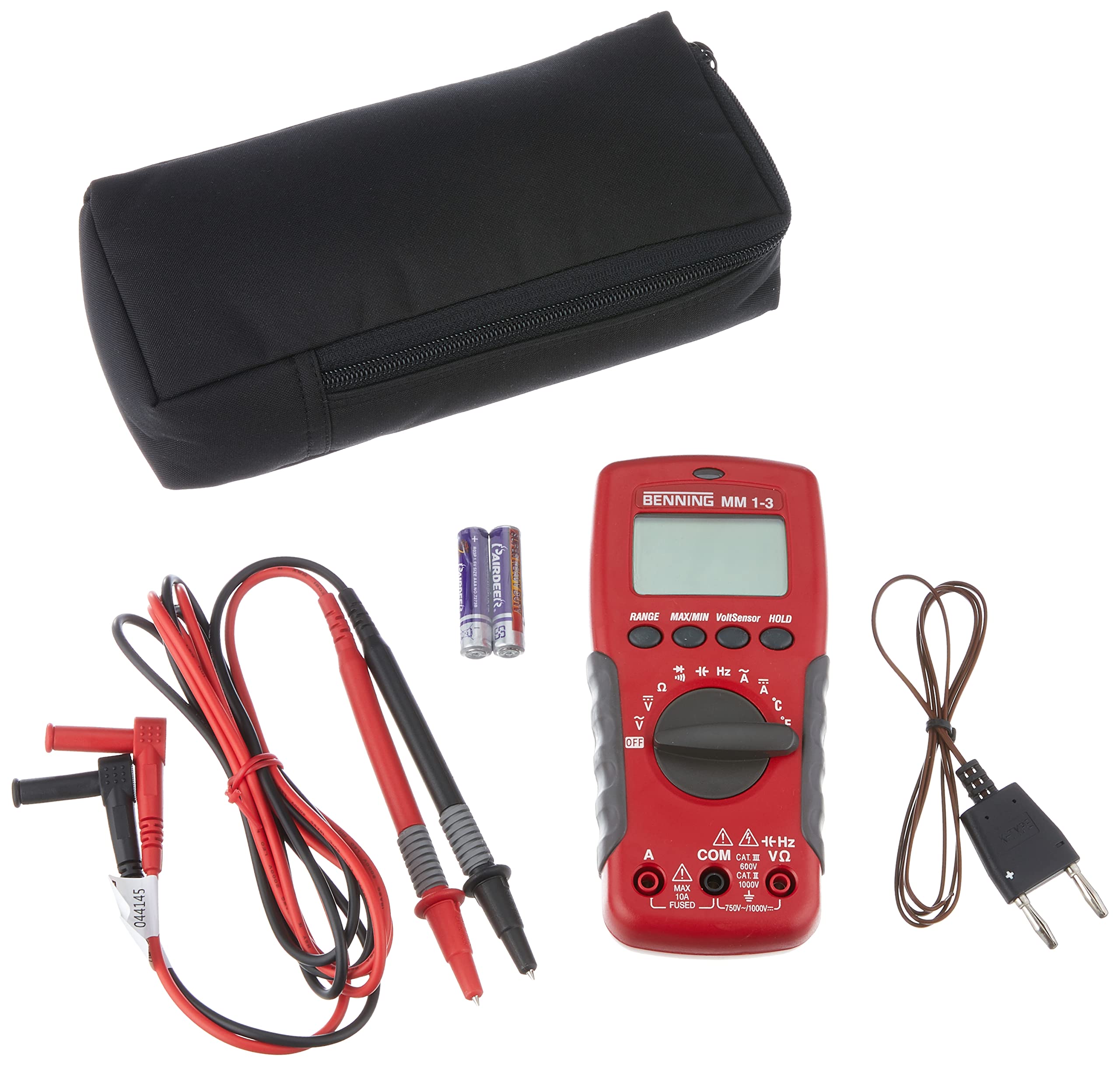 Benning MM 1-3 Digital-Multimeter (mit digitaler Anzeige, einpolige Phasenprüfung, inkl. Tasche, Messgerät) 44083