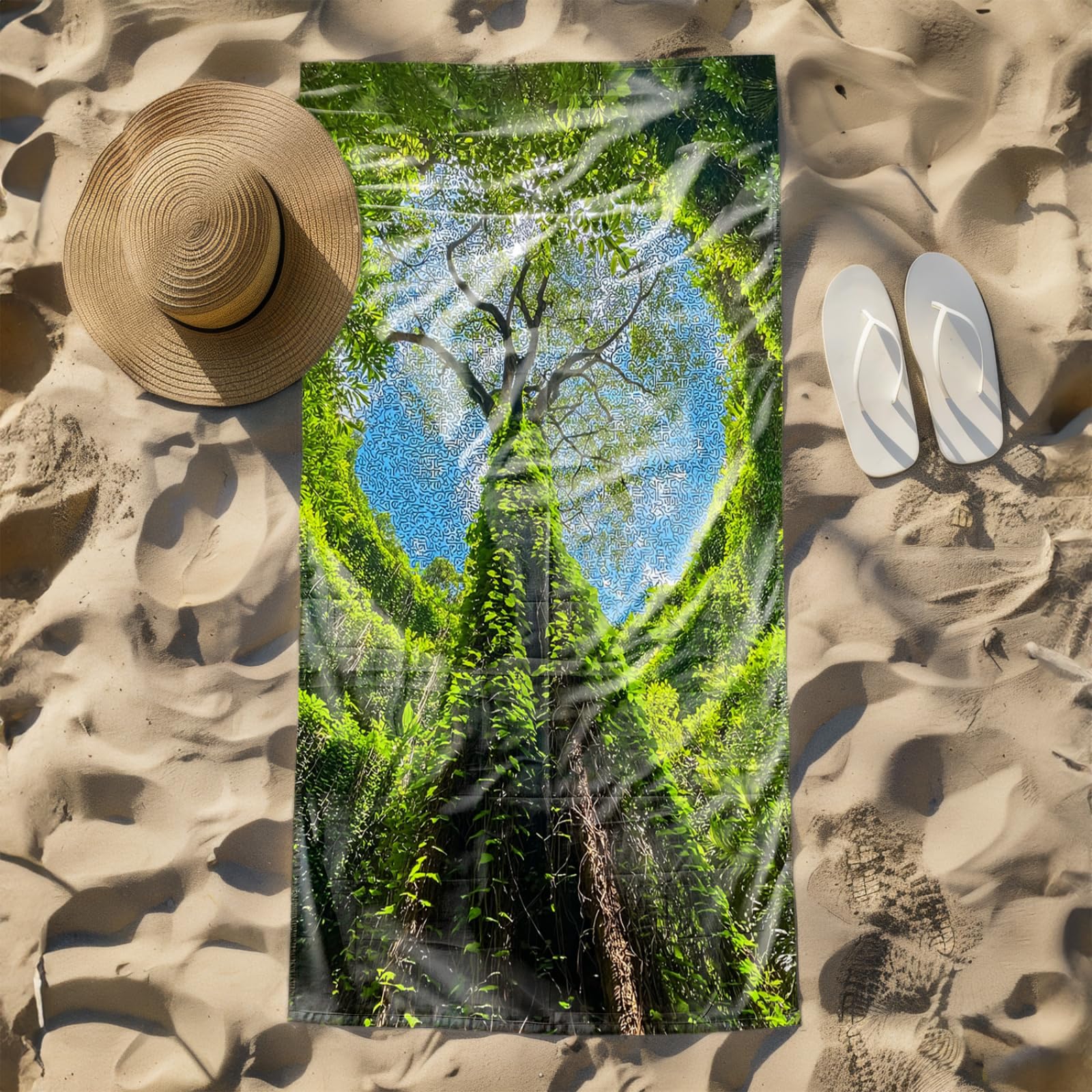Générique Serviette de Plage 100X200 Arbre De Vigne Vert