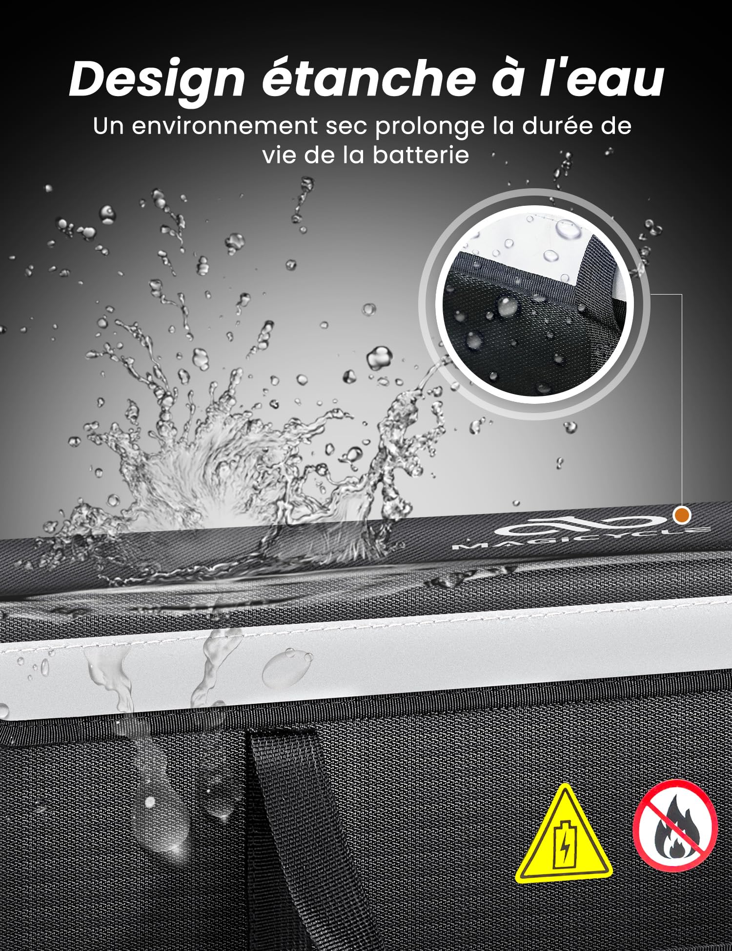 Batterie Trottinette Électrique, Sac à Batterie pour VAE Ignifuge, Boîte Ignifuge de Protection Pochette Anti Feu, Protection Contre les Explosions pour Batteries LiPo Vélo, Sac Anti Feu Lithium L