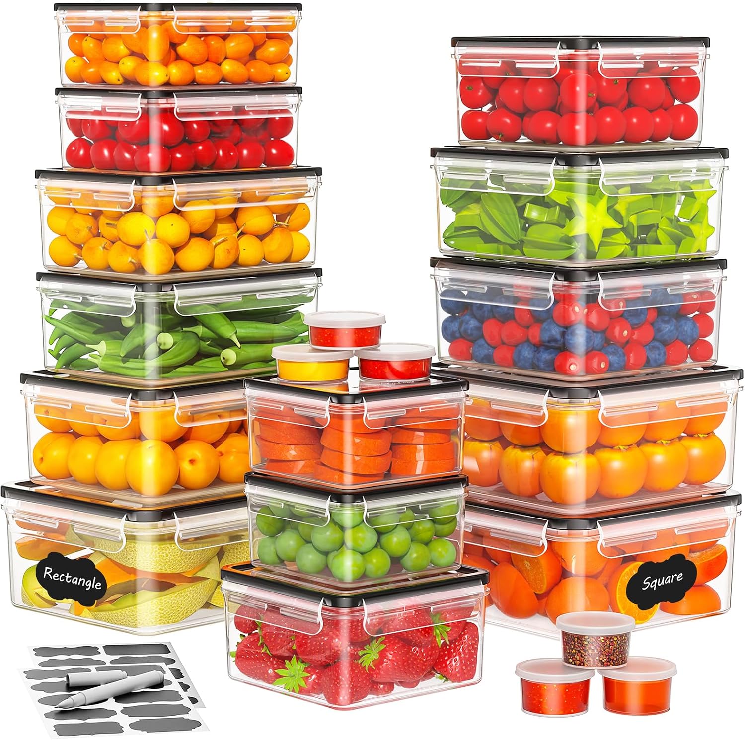 40 Pcs Food Storage Containers with Lids Airtight (20 Lids & 20 Containers)