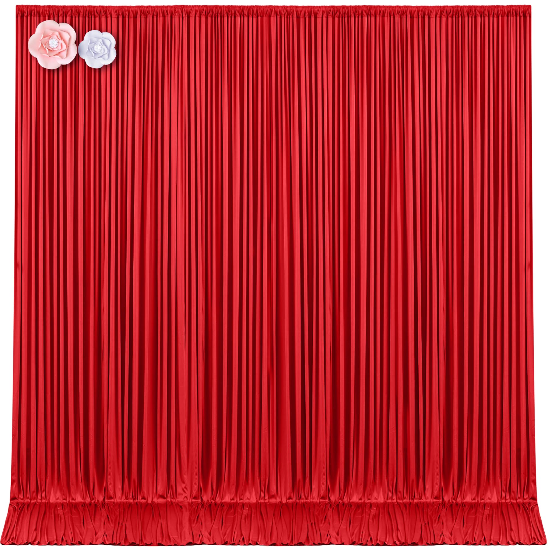 10x12 Red Backdrop Curtains for Wedding Party Wrinkle Free Backdrops Curtain Drapes Fabric Decorations Photo Back Drop Cloth for Baby Shower