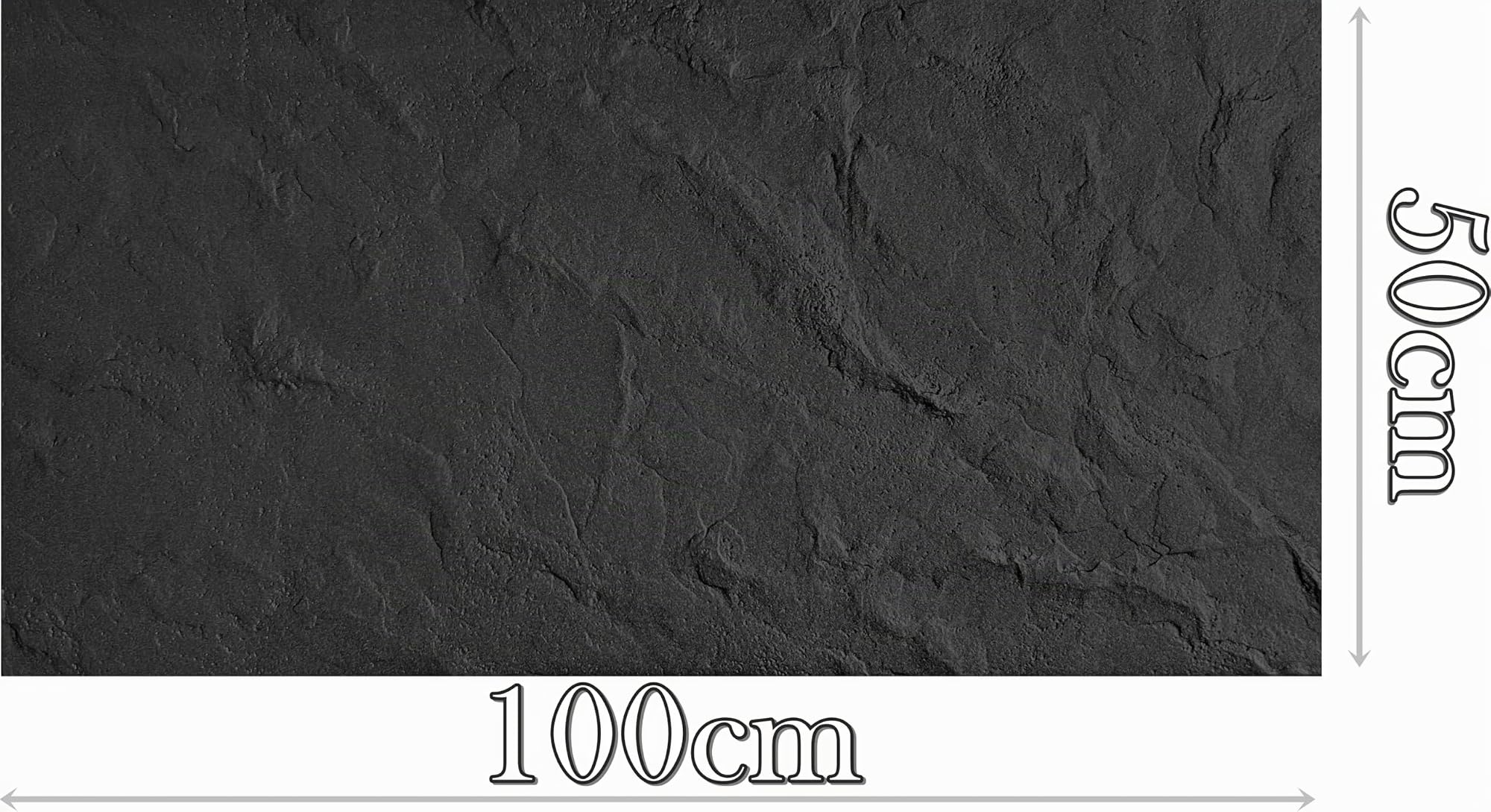 DECCART Wandpaneele Steinoptik Schwarz 100x50 cm 8 Stück