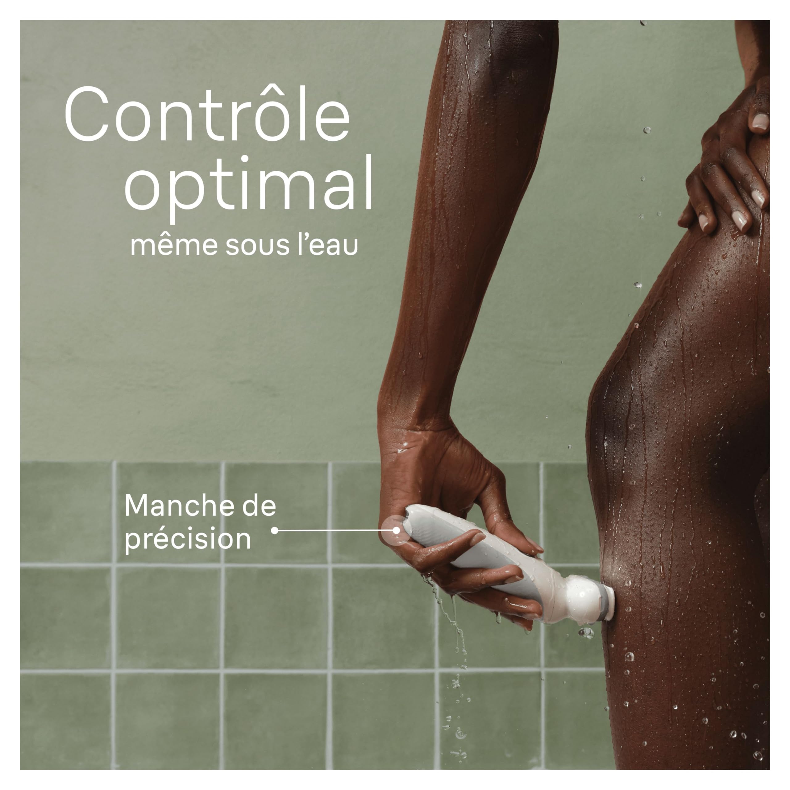 Braun Silk-épil 9 Épilateur Étanche Tête Pivotante Peau Douce Longue Durée Tête De Rasoir Sabot Tondeuse Blanc/Argent