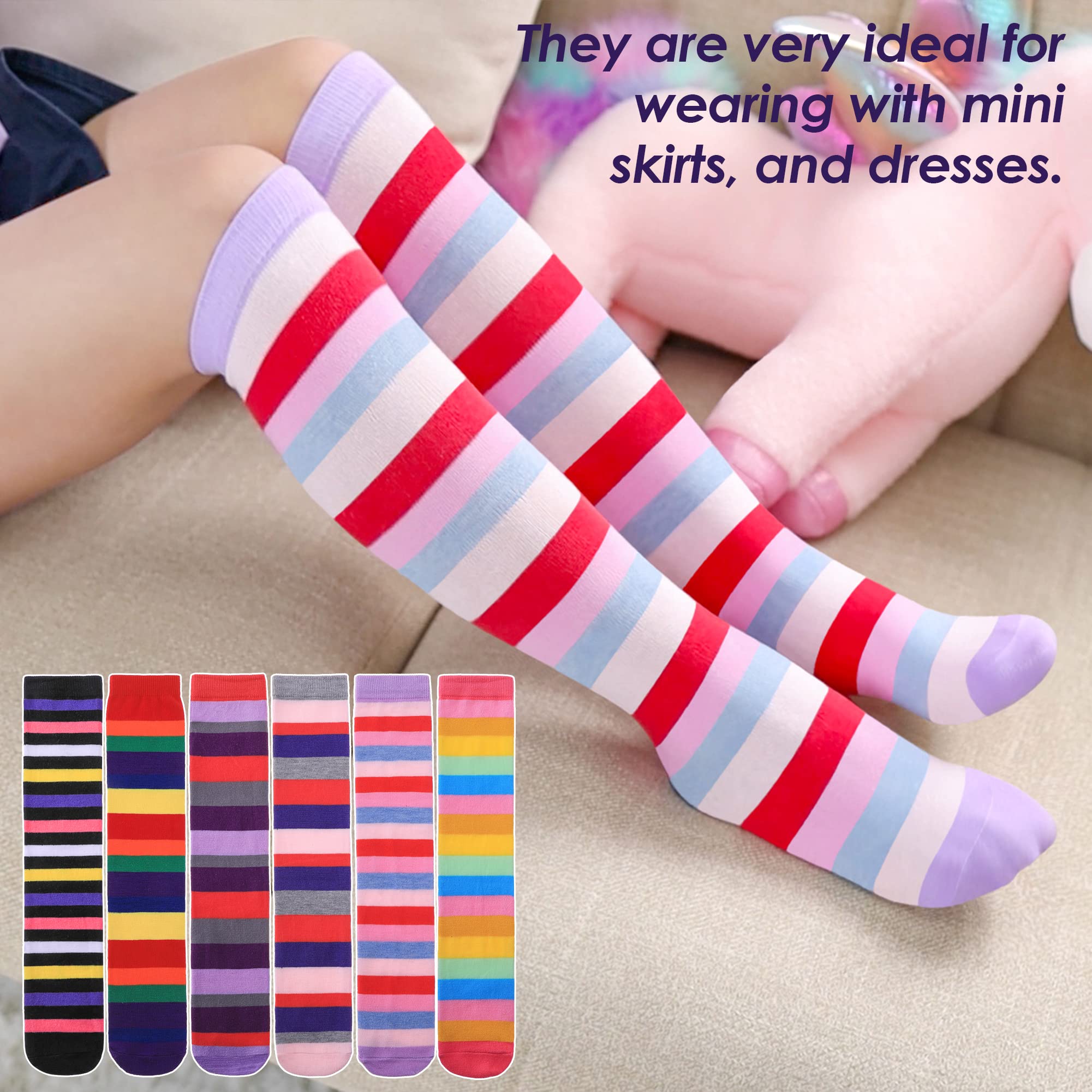 ANTSANG Kids Girls Knee High Socks Long Boot Crazy Silly Fun Gift Cute - View #6