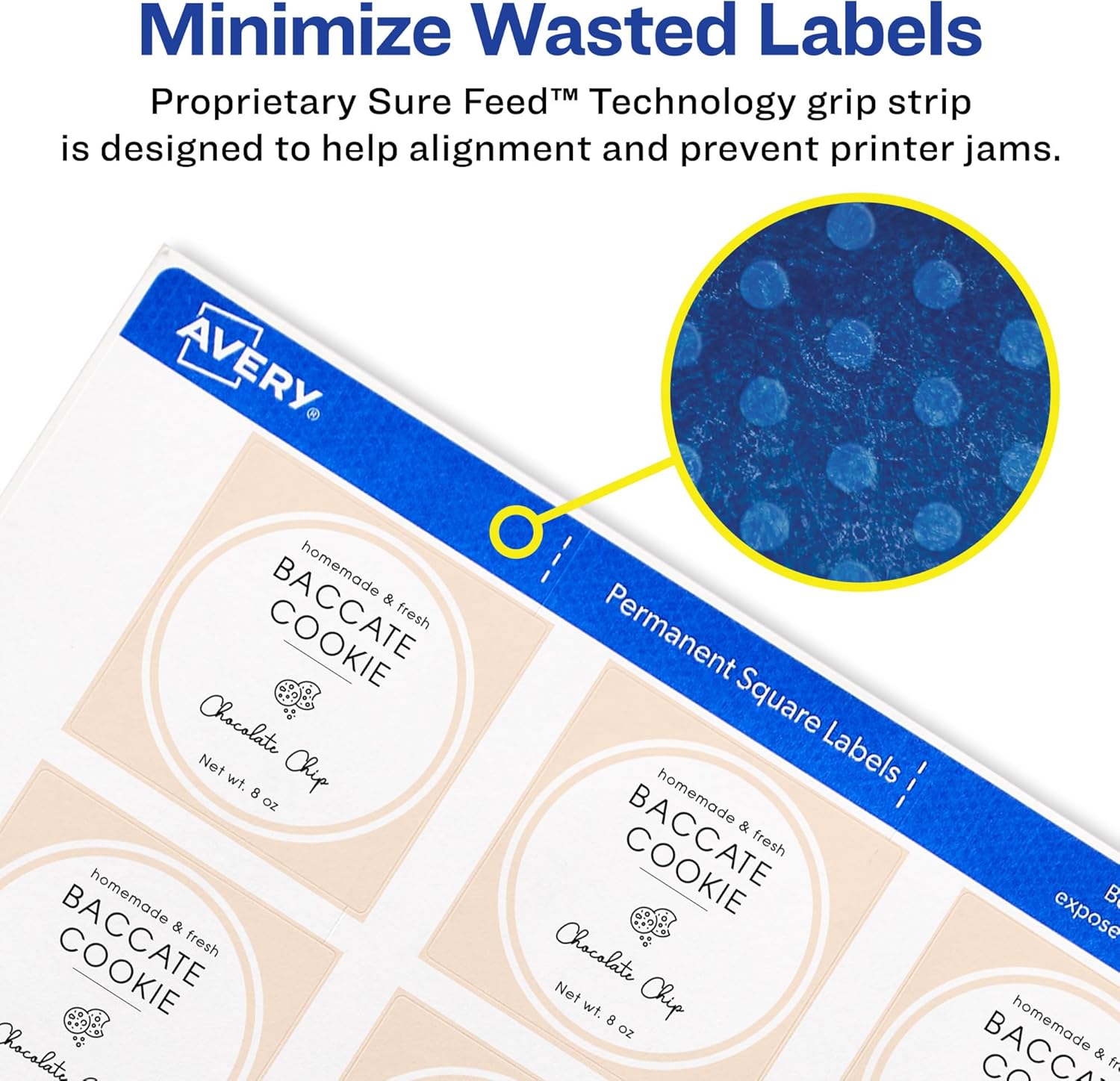 Avery Printable Square Labels, 2" x 2", Matte White, Laser & Inkjet Compatible, 300 Blank Labels Total, Great for Branding, Packaging, Events, and More (22806) - Image 4