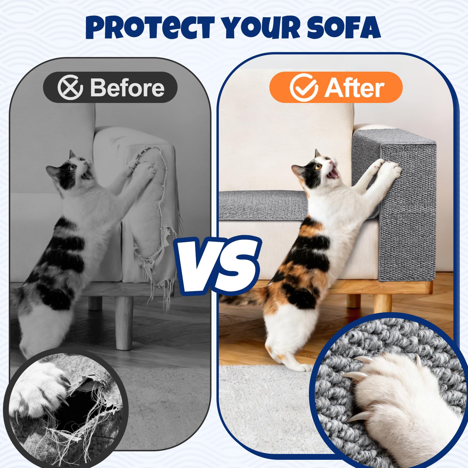 ENONCI Protection de canapé griffoir pour Chat – Protections d'angle et d'accoudoirs pour Chats, Protection de Meubles Contre Les Griffes de Chat