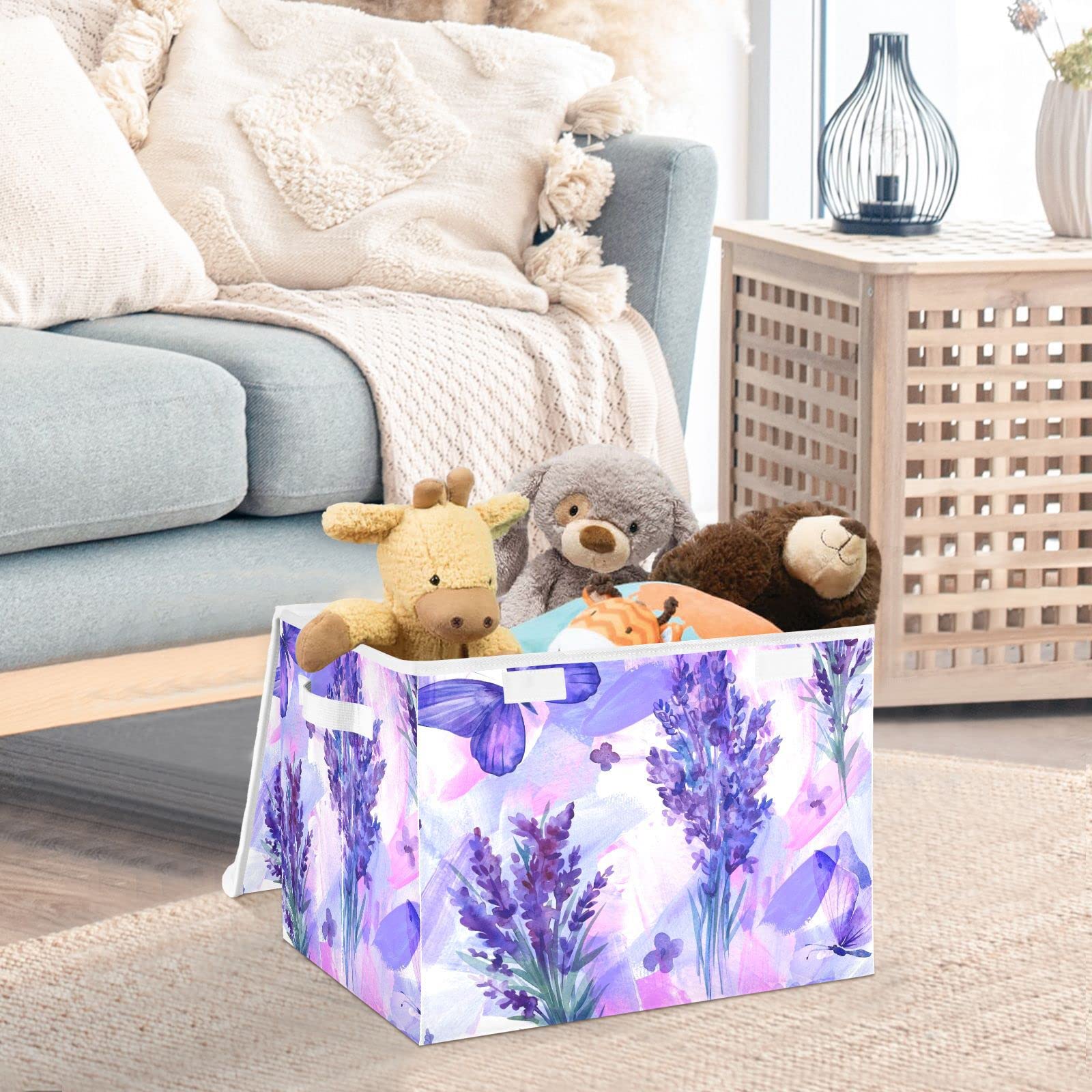 木製小物収納 ラベンダー Amazon｜MAKIKU 収納ボックス 折り畳み式 布 ふた付き ラベンダー 花