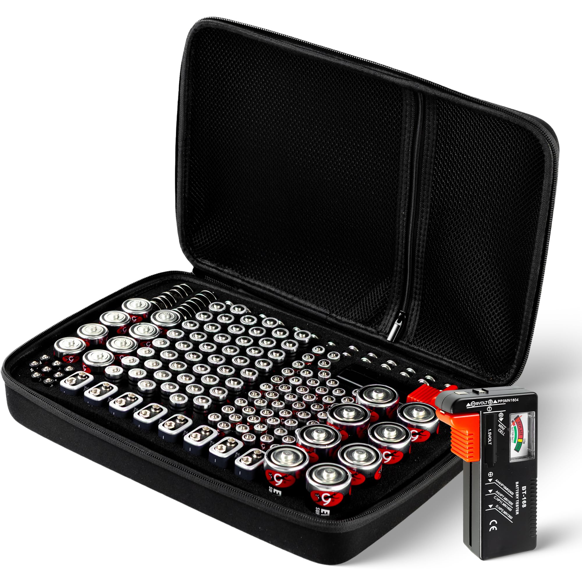 LOMUG Battery Storage Box Organizer, Battery Box With Tester Offers - View #7