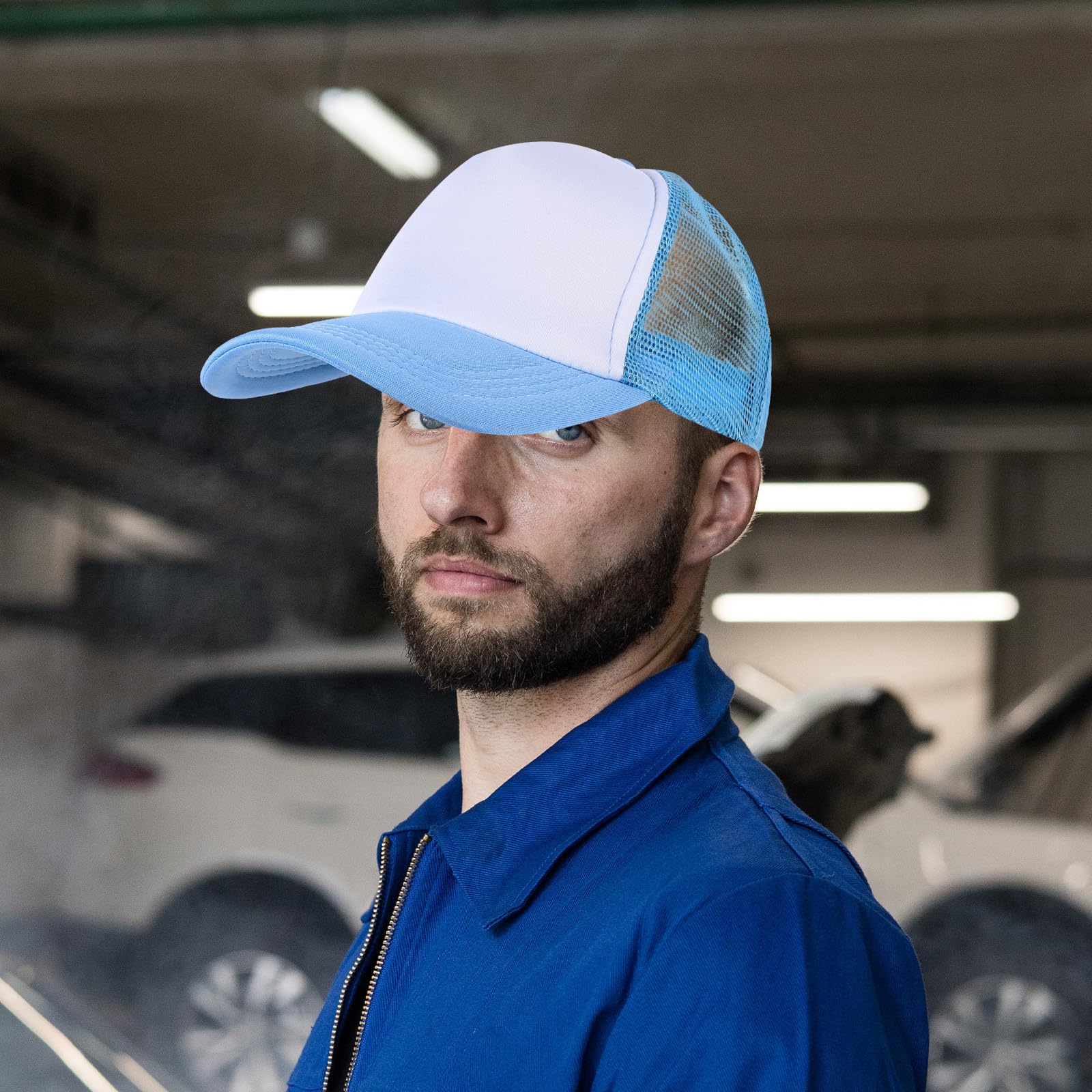 10 Gorras de Béisbol Sublimadas de Malla Lisas para Sublimación Gorra Ligera y Transpirable de Poliéster Color Azul Claro y Ideales para Actividades al Aire Libre y DIY