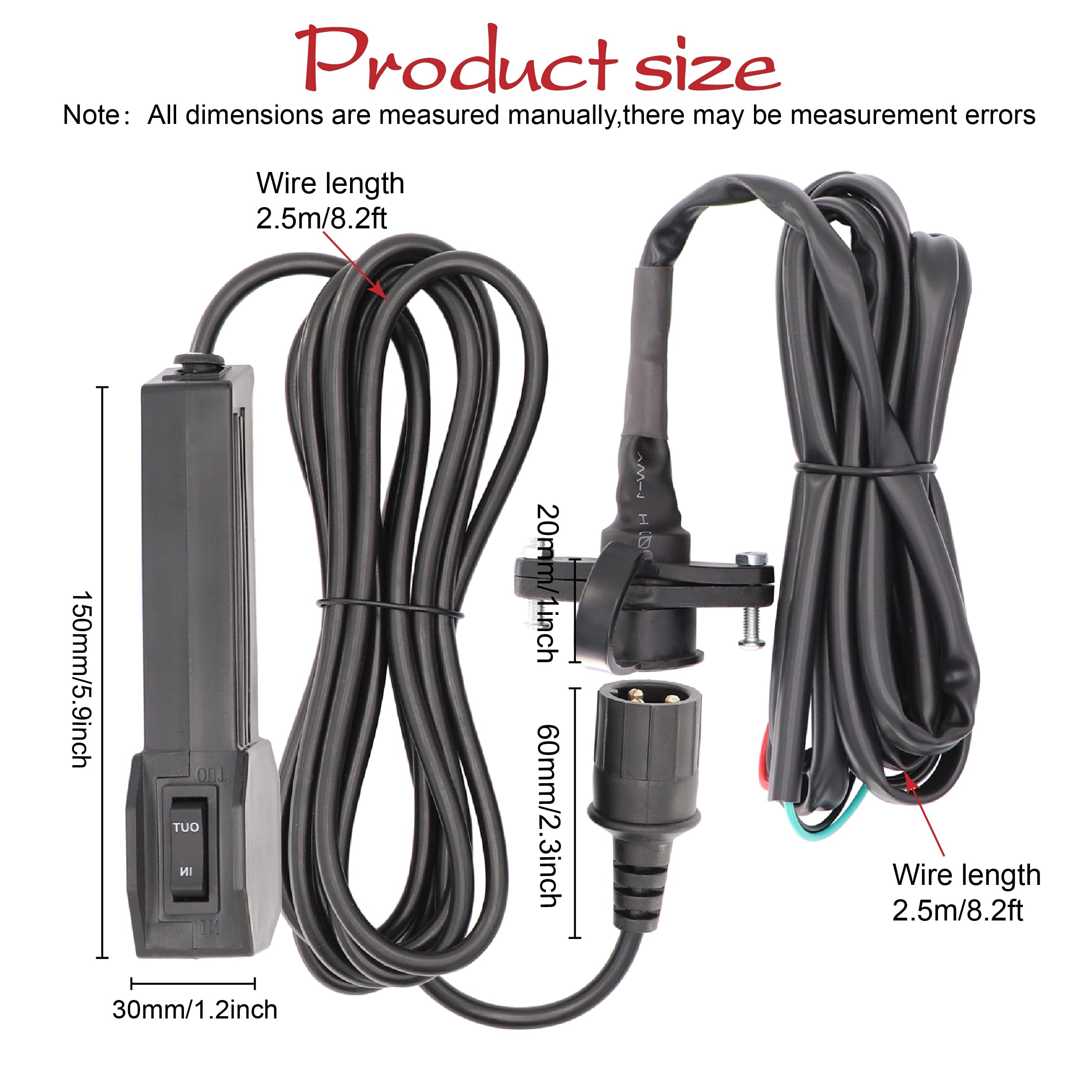 equipos de control remoto manual con cable del torno 12V para ATV UTV Winch