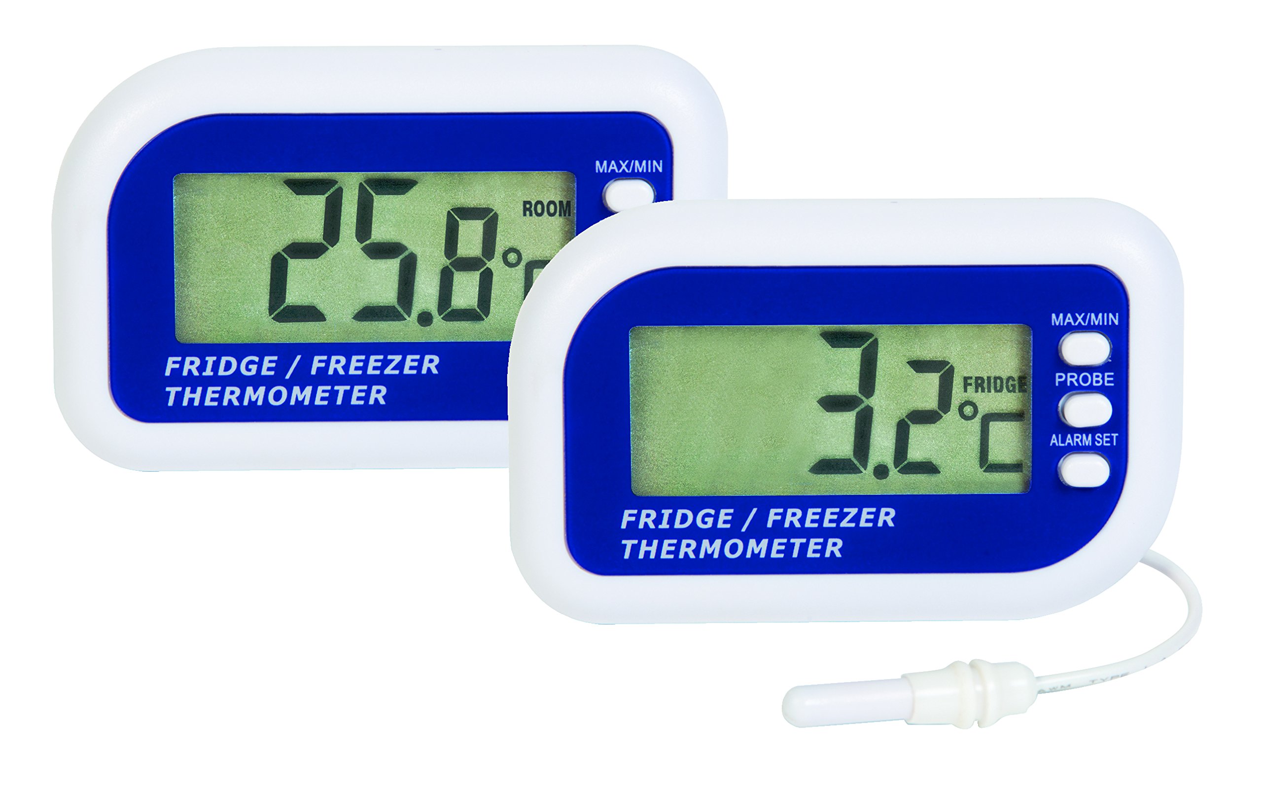 Digital Fridge/Freezer Thermometer with Internal Sensor & Alarm LCD display Max/min Memory