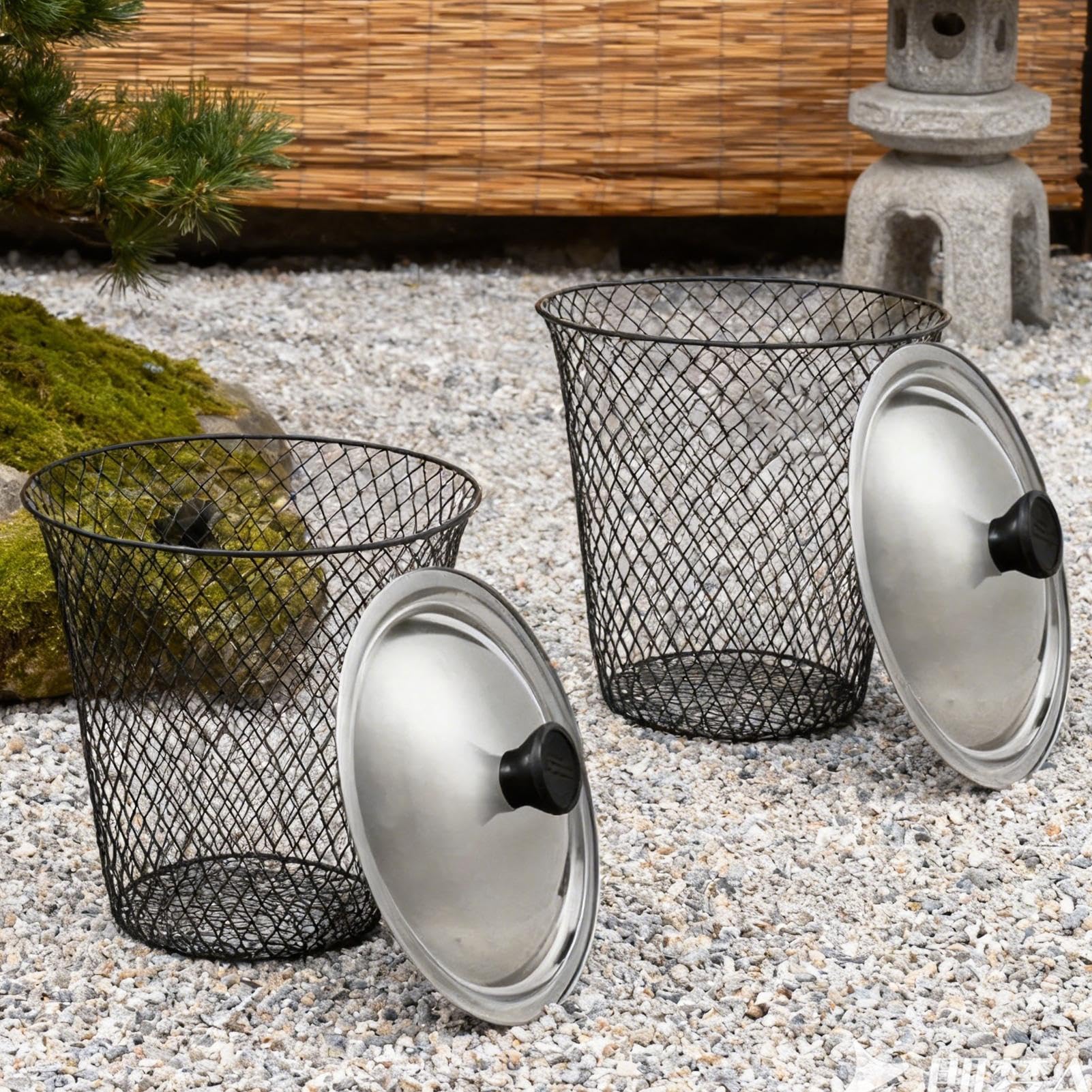 Compostador Subterráneo 2 Piezas Productor Fundición Malla Metálica | Cesta Lombricompostaje Con Tapa Para Residuos Jardín Agricultura Urbana Jardinería Y Restos Cocina Fertilizante Vegetal