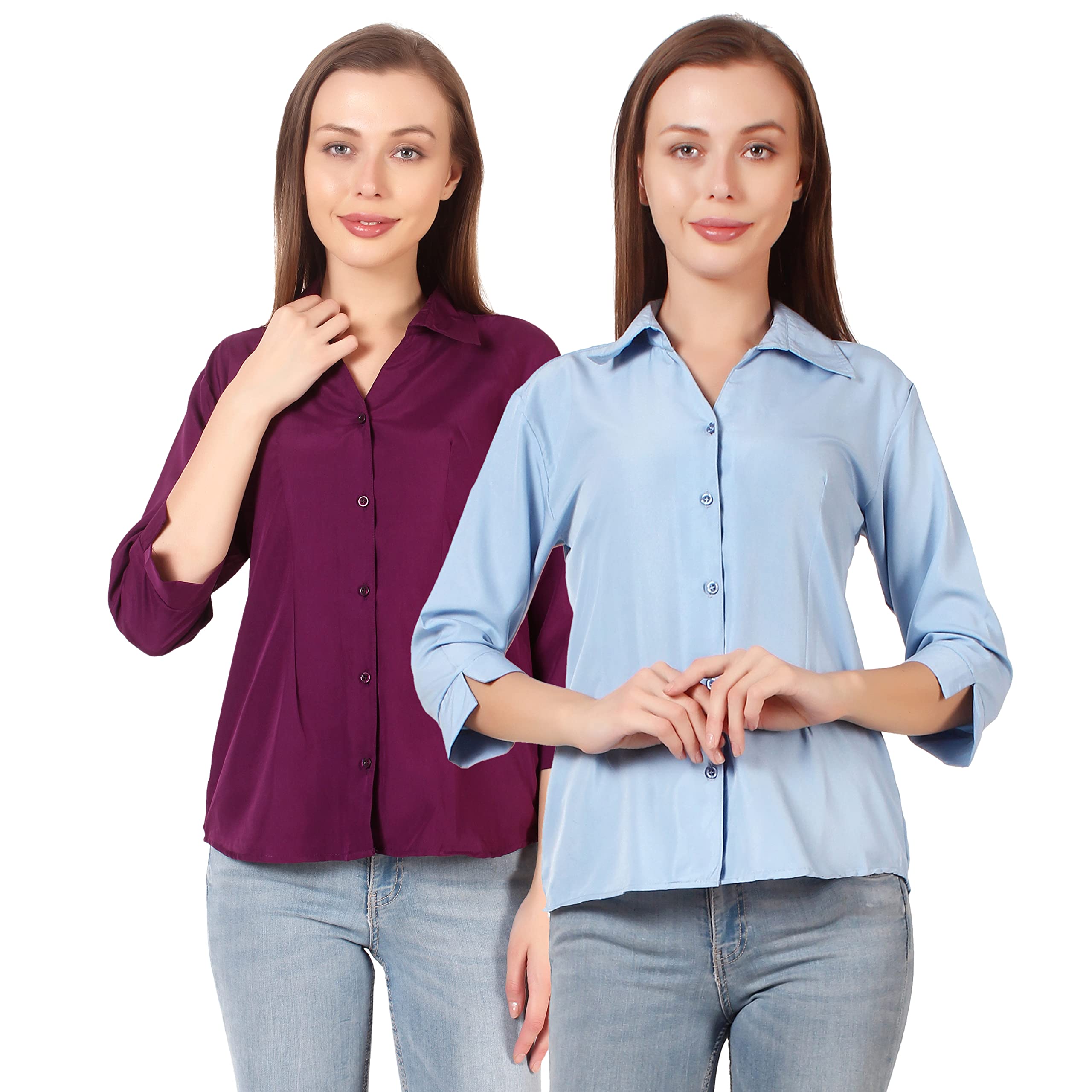 Trendy Formal Women and Girls Shirt S Size Pack of 2-picture-16