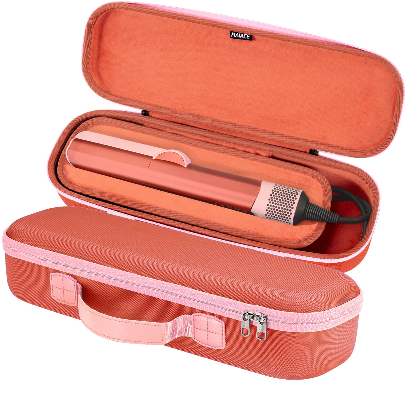 RAIACE Hard Storage Case Compatible with Dyson Airstrait Straightener, Travel Carrying Bag. (case only). (Red)