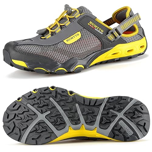 HUMTTO Men's Amphibious Water Shoes - Hiking Sandals for Men Outdoor Water Sandal Closed Toe Non-Slip River Shoes Summer Quick Drying Aqua Shoe