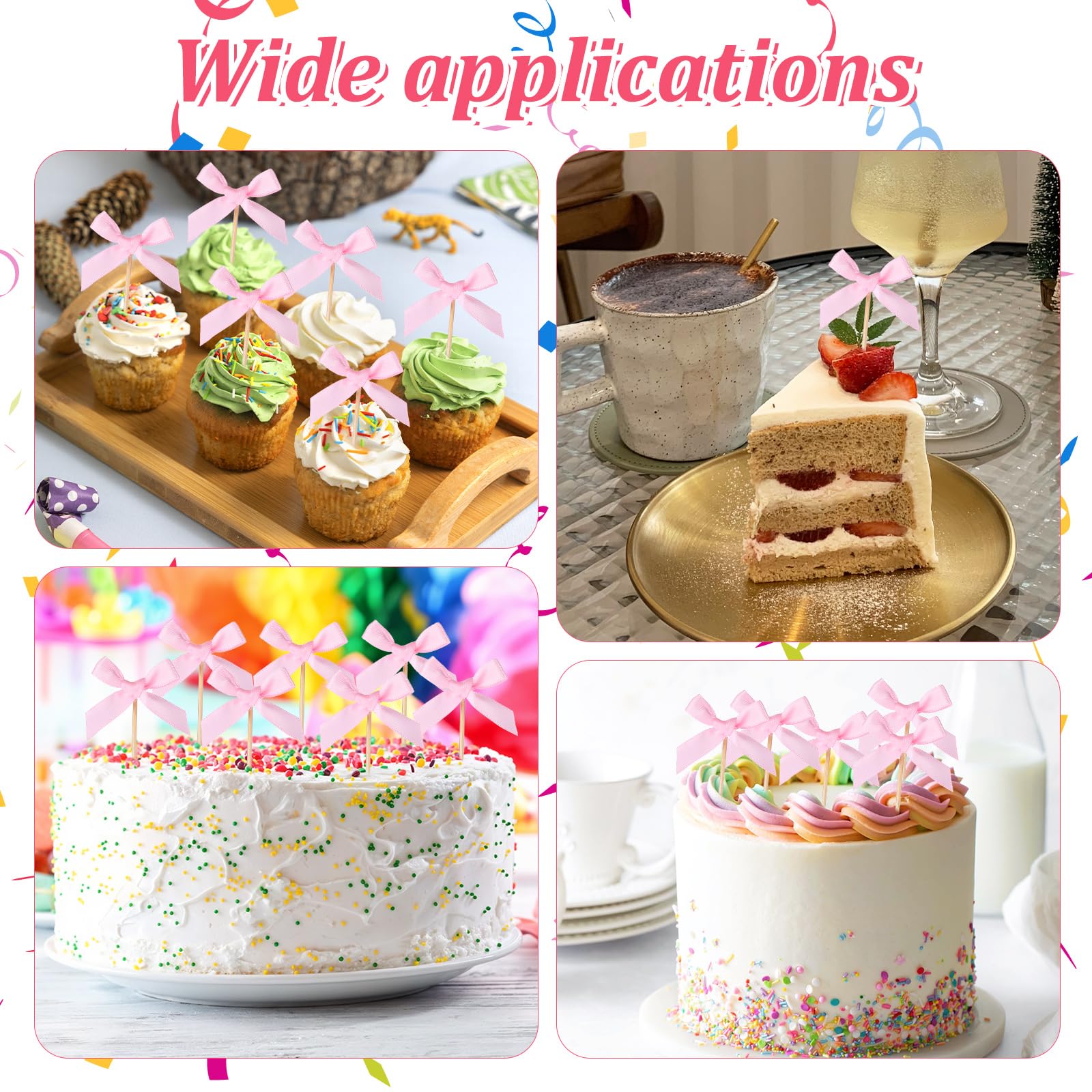 Decorazione per Torta di Primo Compleanno Rosa con Fiocco e Corona