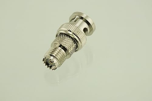 W5SWL Marca Premium Series Mini-UHF (MUHF) hembra a BNC macho adaptador coaxial conector