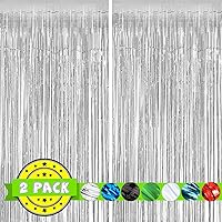 Vista 7 de Paquete de 2 telón de fondo negro con flecos para decoraciones de fiesta de cumpleaños