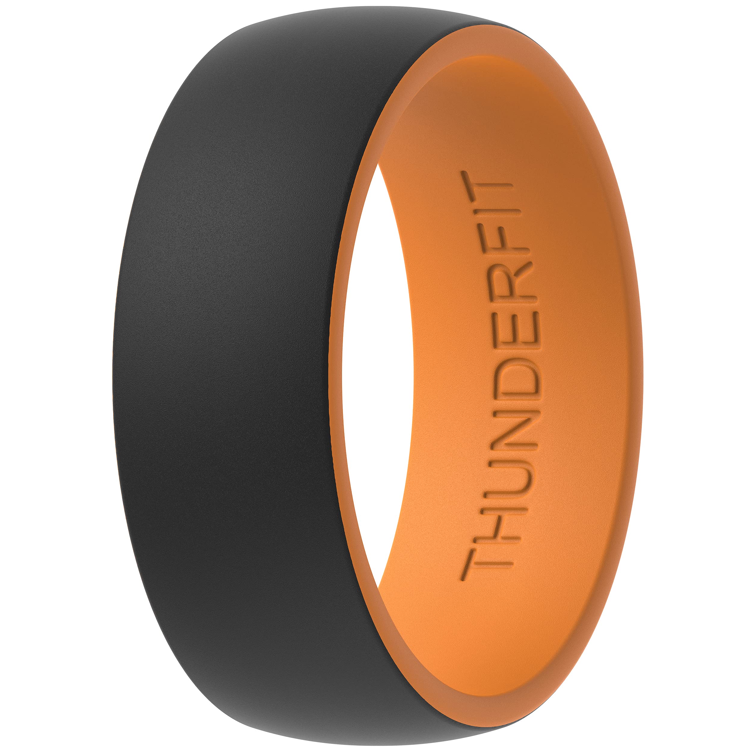 ThunderFit Silicone Wedding Rings for Men, 2 Layers Round Rubber Engagement Bands 8.7mm Wide 2mm Thick - 1/4/7/10 Variety Multipack