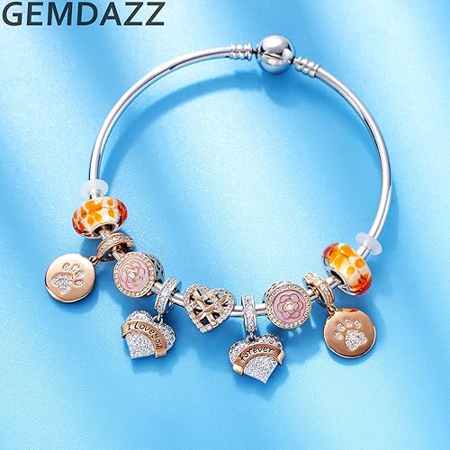 Miniatura 7 de GEMDAZZ Juego de dijes de San Valentín con dije de corazón con texto en inglés "I Love You to the Moon and Back" y I Love You Forever Sparkling