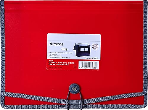 Miniatura 4 de FANWU Paquete de 4 carpetas de plástico expandible para documentos con cordón elástico y cierre de botón, tamaño carta, expansión de 3.5 pulgadas,