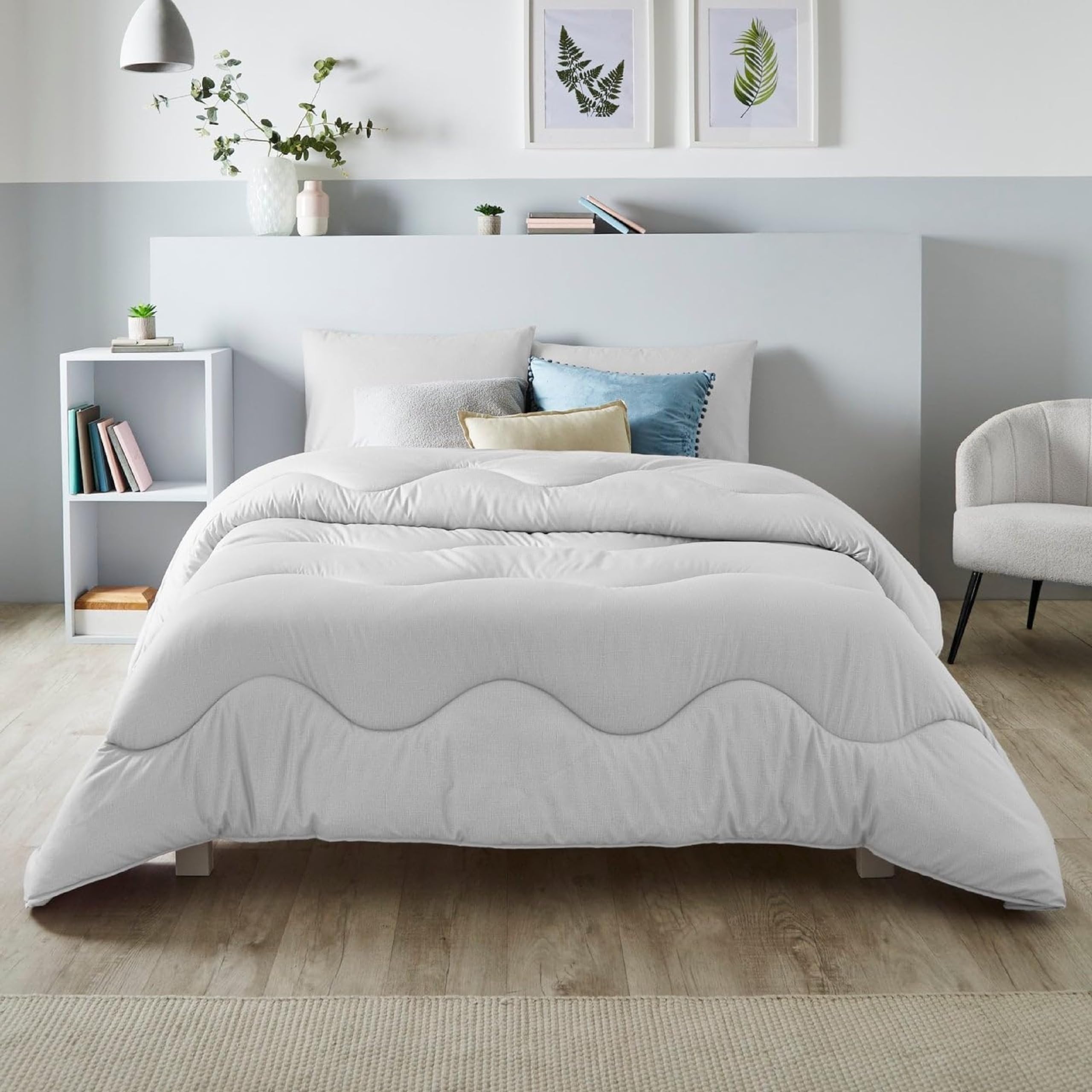 Night LarkCoverless Duvet Super King 4.5 Tog - Linen Collection - Cloud Grey. Supersoft, Cosy and Lightweight Quilt. A Machine Washable, Hypoallergenic, Quick Drying All in One Reversible Comforter