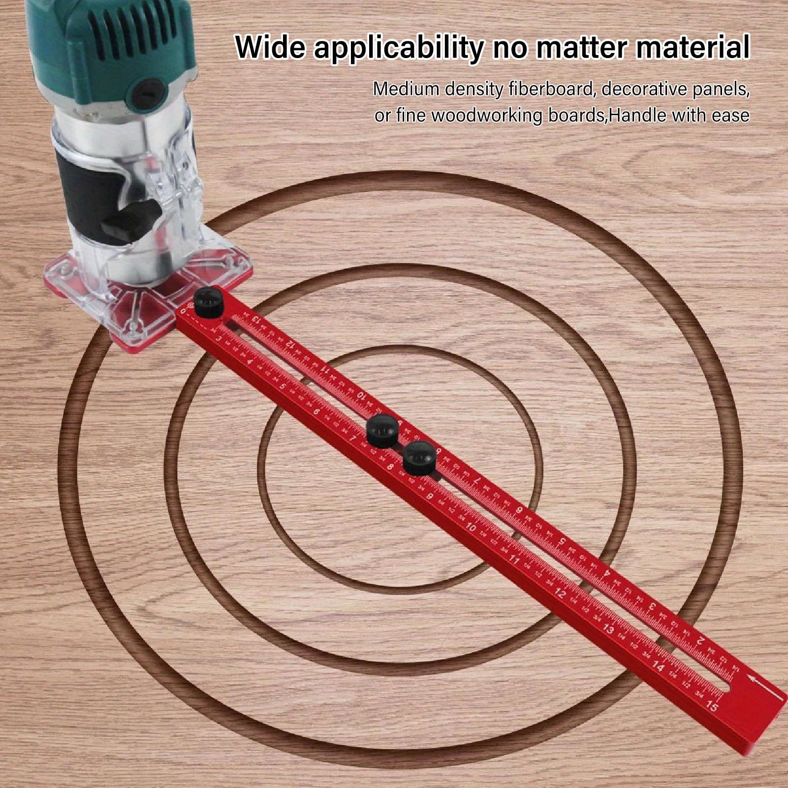 Router -Mahlen -Rillenhalterung 4 in 1 Schrank Hardware Jig Circle Schnittanleitung Einstellbares Holzbearbeitungswerkzeug 445 mm l