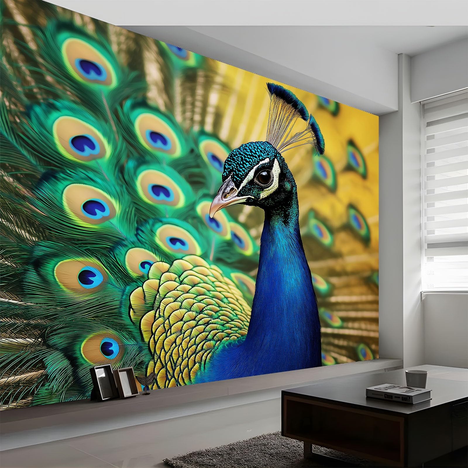 Fototapeta 400 x 280 cm Paw nowoczesny i majestatyczny nowoczesny wystrój ściany gigantyczny plakat z włókniny dekoracja ścienna do salonu sypialni, kolor