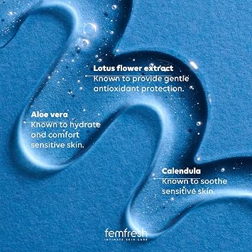 Femfresh 0% Sensitive Intimate Wash, Feminine Hygiene Shower & Bath Gel Cleanser, pH Balanced, Soap & Fragrance Free Feminine Wash, Vegan Formula with Lotus Flower Extract, 250ml