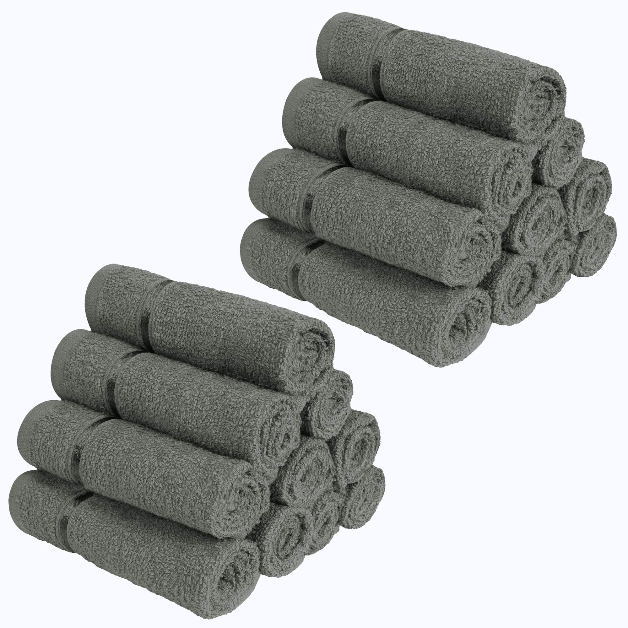 100% Terry Cotton Pack of 20 Pieces Highly Absorbent and Quick-Drying, Hotel & Spa Quality Super Soft Face Towel, 450 GSM (30 x 30 cm, Charcoal Gray)