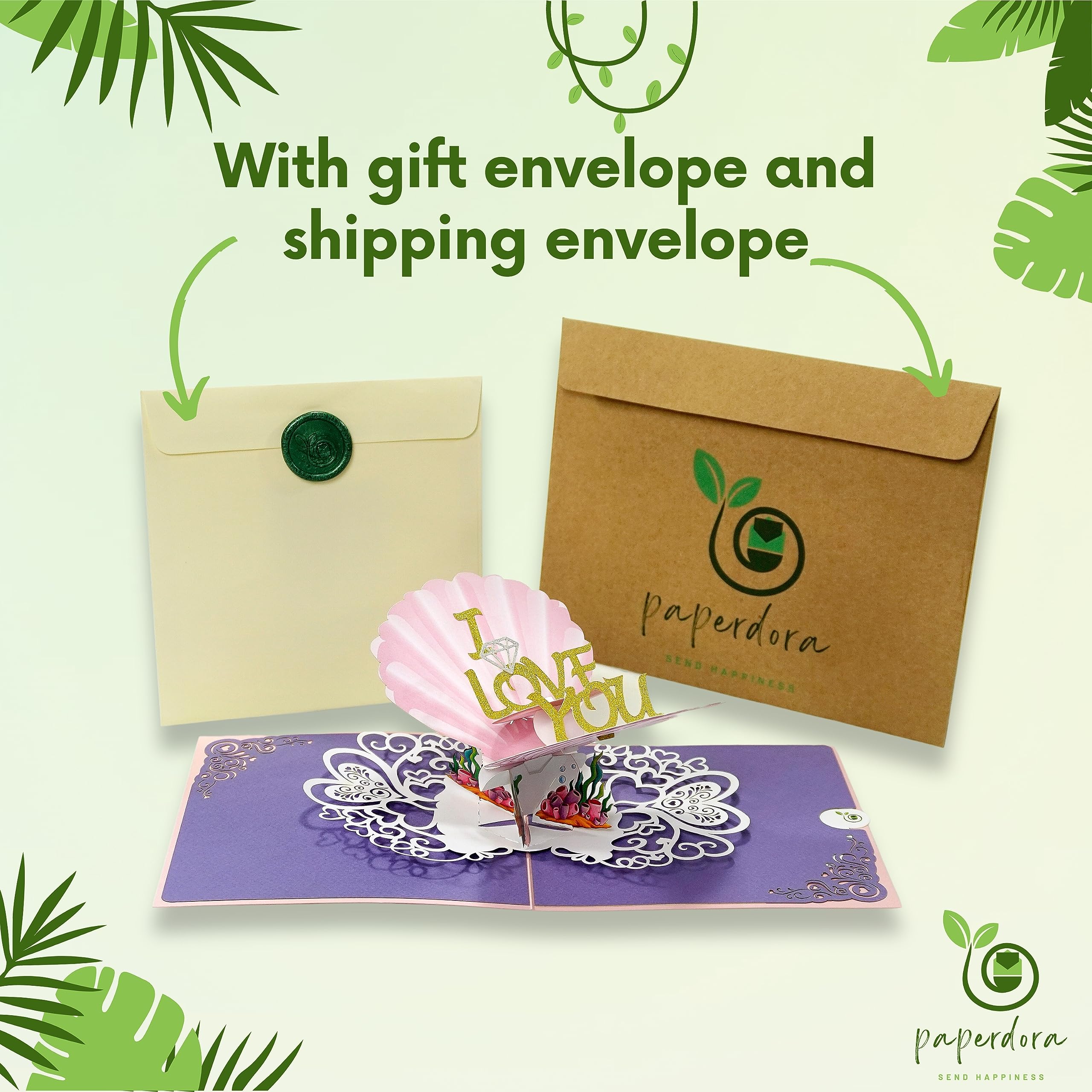 paperdora® 3D Pop-Up Card „Love“ with Envelope and Wax Seal - Greeting Card Gift Card Gift Certificate Voucher - Image 4