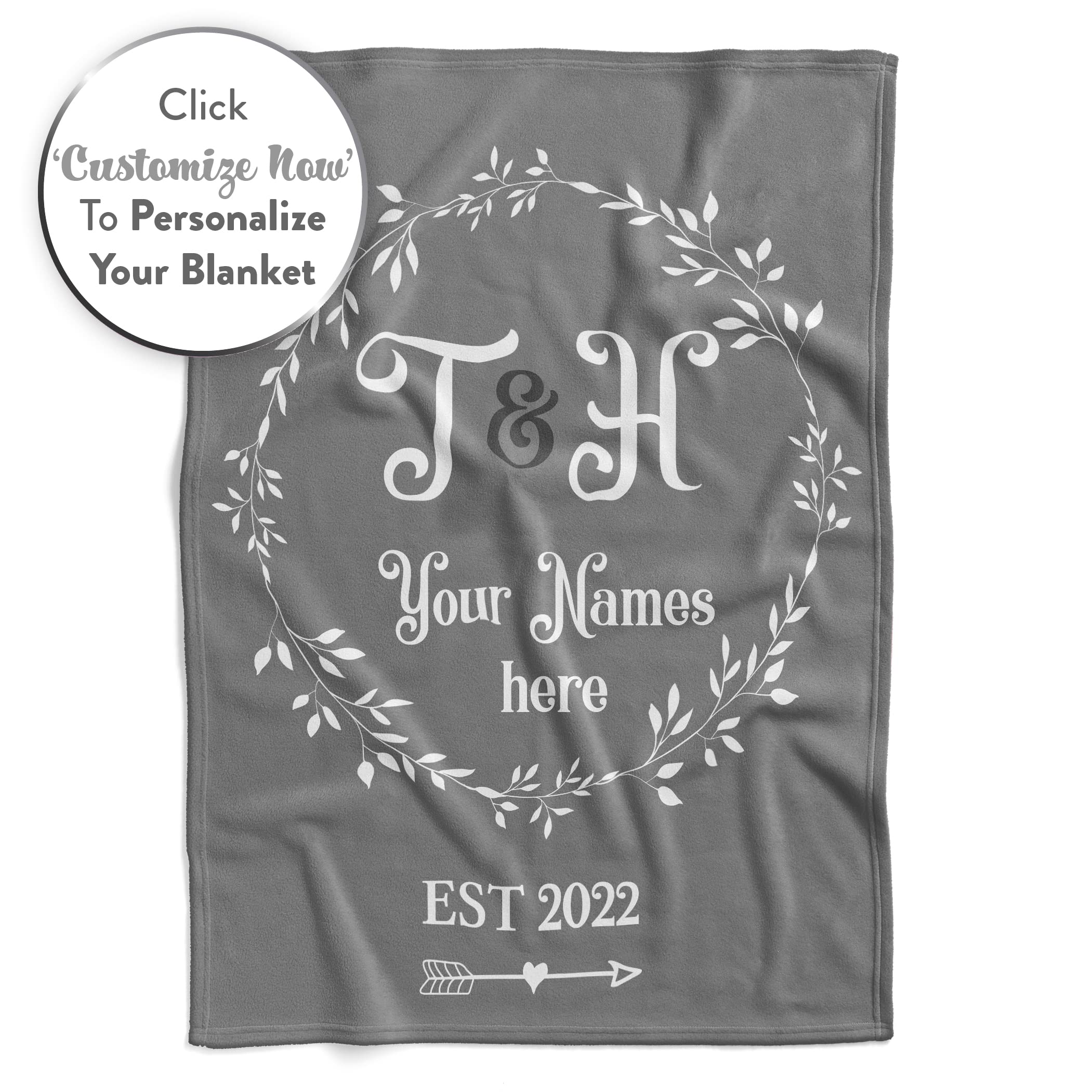 Personalized Wedding Blanket For Couples - Custom Name & Date Sherpa Throw, 50x60 Inches, Housewarming Gift - View #9