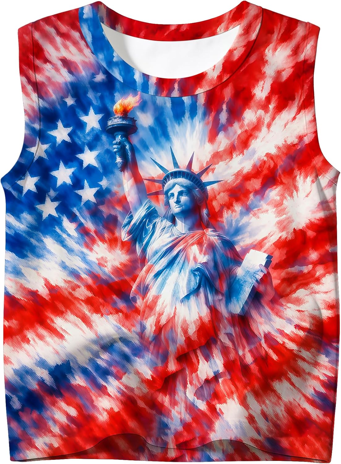 Kids Tie Dye Tank Tops for Boys and Girls Outfit Clothes Sleeveless Shirts Hippies Tees for 5-14 Years