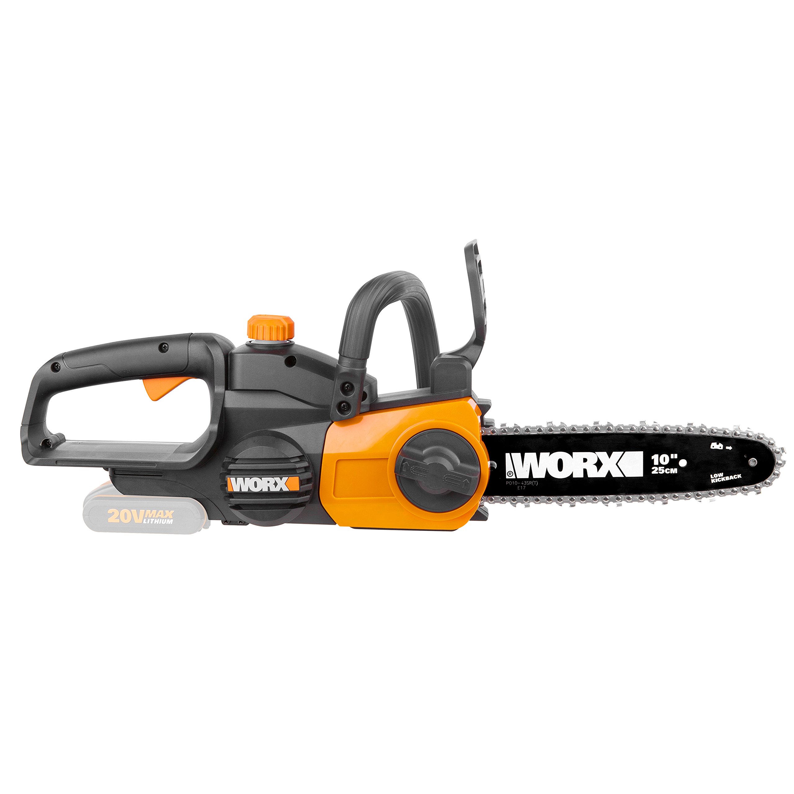 Worx Wg322E.9 Elettrosega Sega Da Giardino A Batteria 20V Motosega Elettrica Da Potatura, Diam. 25 Cm - Solo Corpo Macchina & Wa0166 - Asta/Prolunga Telescopica Per Motosega A Batteria Wg322E