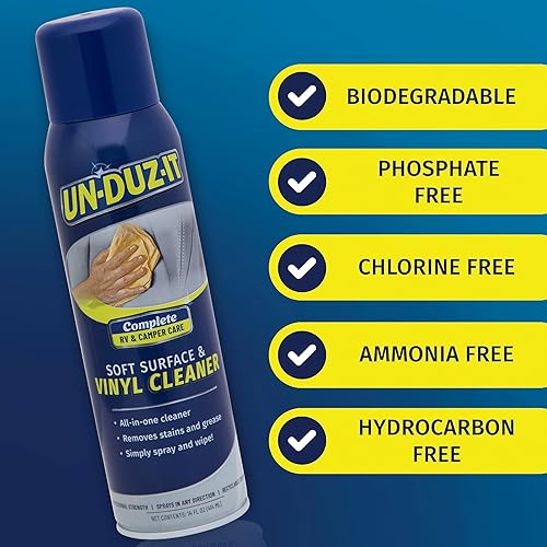 Miniatura 3 de UN-DUZ-IT Limpiador de superficies suaves y vinilo para caravanas, limpiador multisuperficie y removedor de manchas para caravanas y campistas, lata