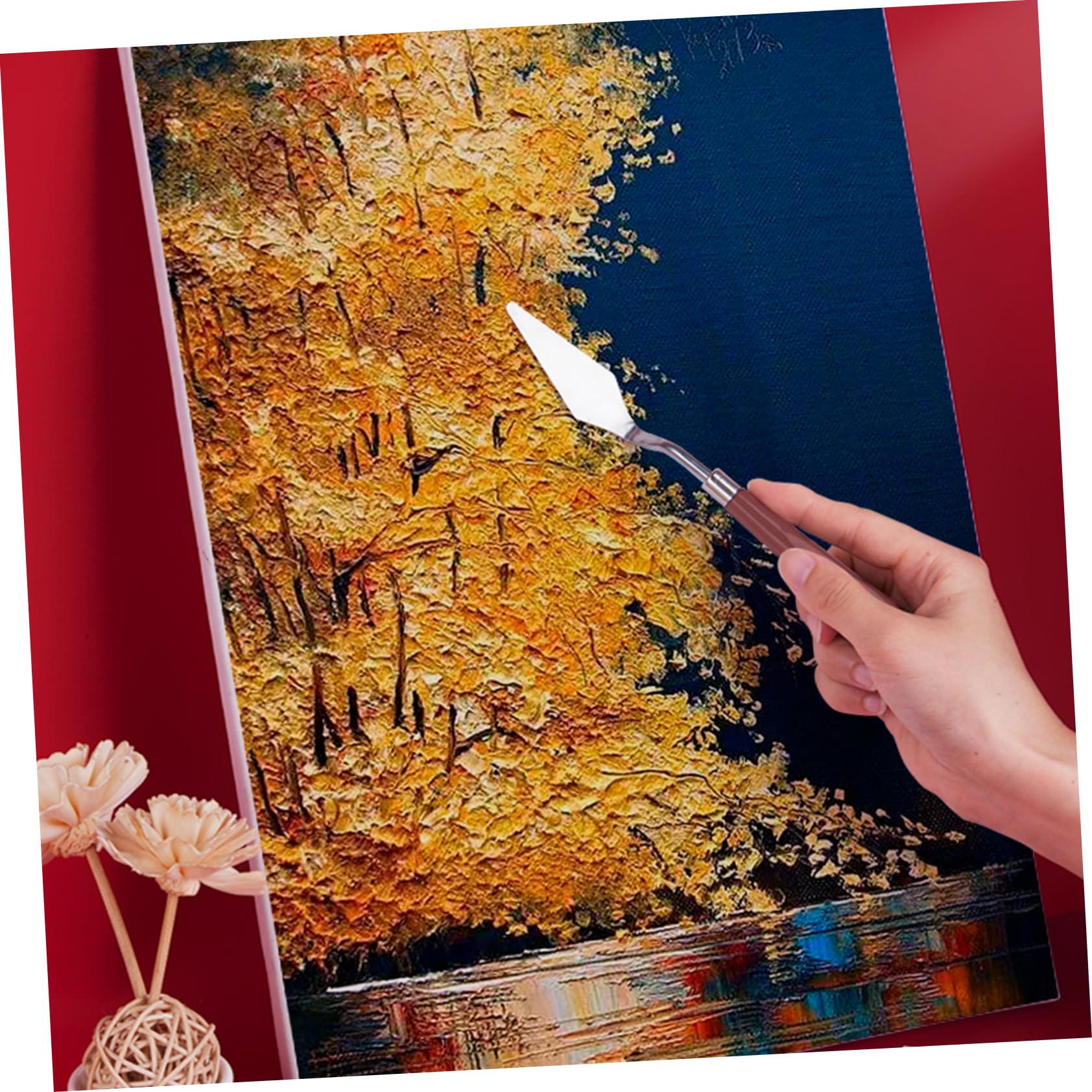 Operitacx 14pezzi Spatole Per Pittura Acciaio Inossidabile Strumenti Di Miscelazione Per Ad e Acrilici Per Artisti e Hobbyisti