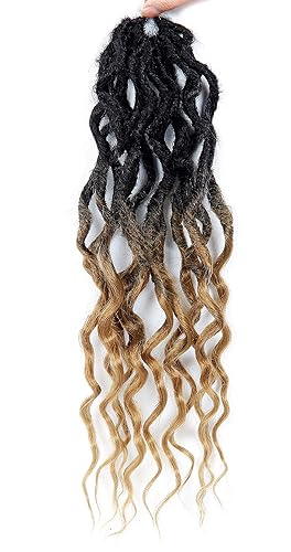 Miniatura 400 de 8 paquetes de rastas de cabello sintético de ganchillo de 18 pulgadas, rastas sintéticas bohemias con extremos rizados, cabello de ganchillo suave