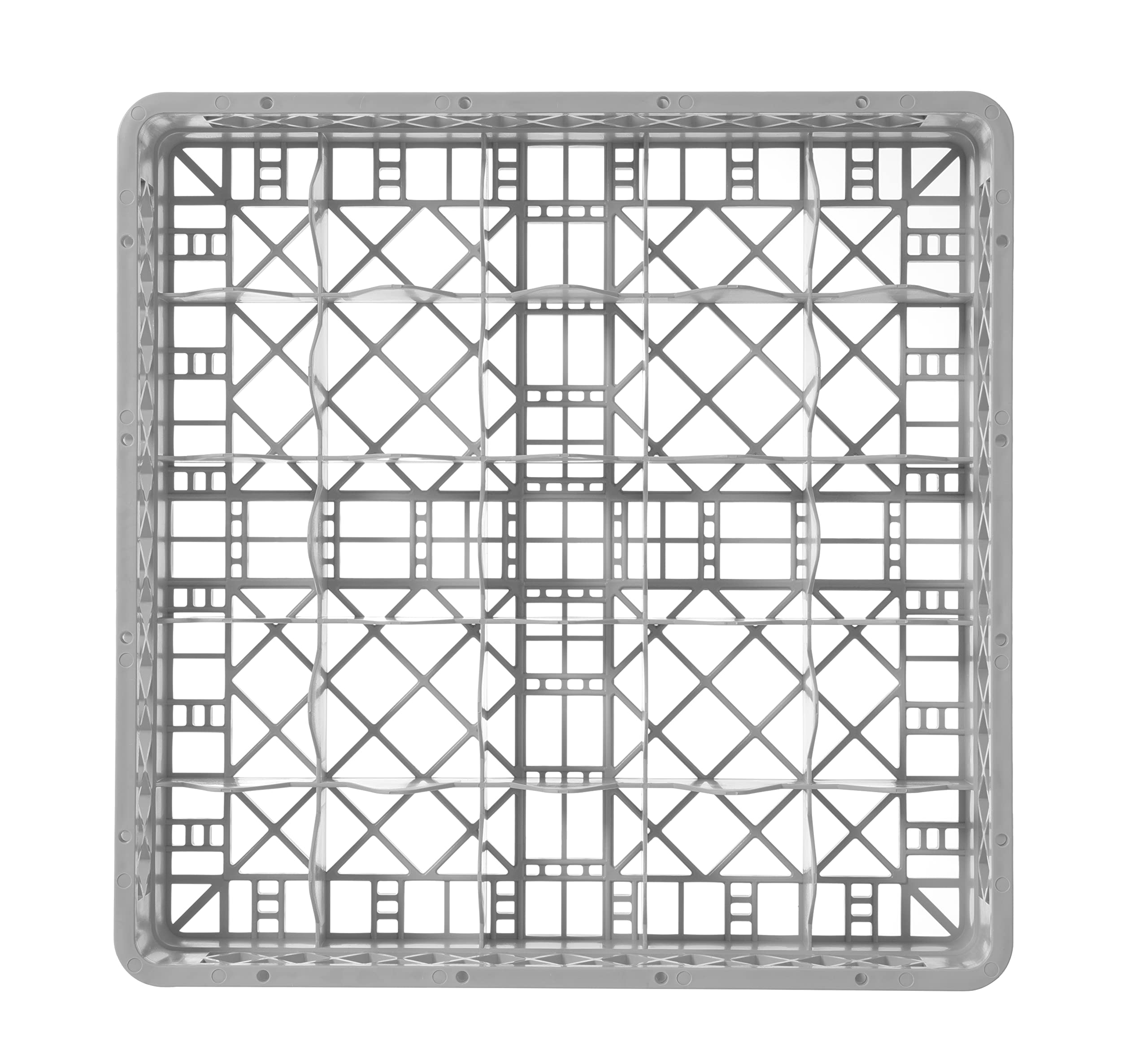 HENDI Spülkorb, 25 Fächer, für Gläser und Tassen, Spülmaschinenkorb, Gläserkorb, 500x500x(H) 104mm, Polypropylen, grau