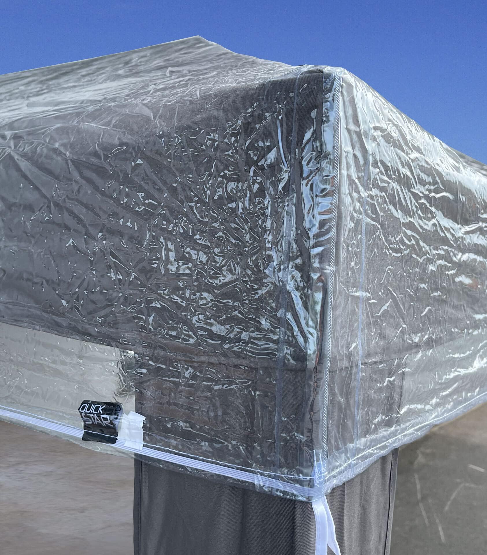 QUICK STAR Gazebo Protective Cover 2.5 x 2.5 m Waterproof Transparent
