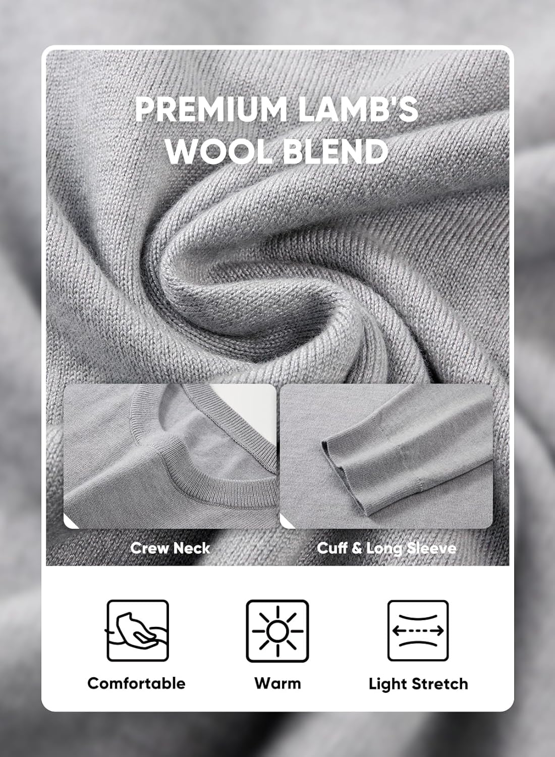 JMIERR Men's Wool Blend Sweaters Classic Crew Neck Casual Old Money Fall Sweaters - Image 9