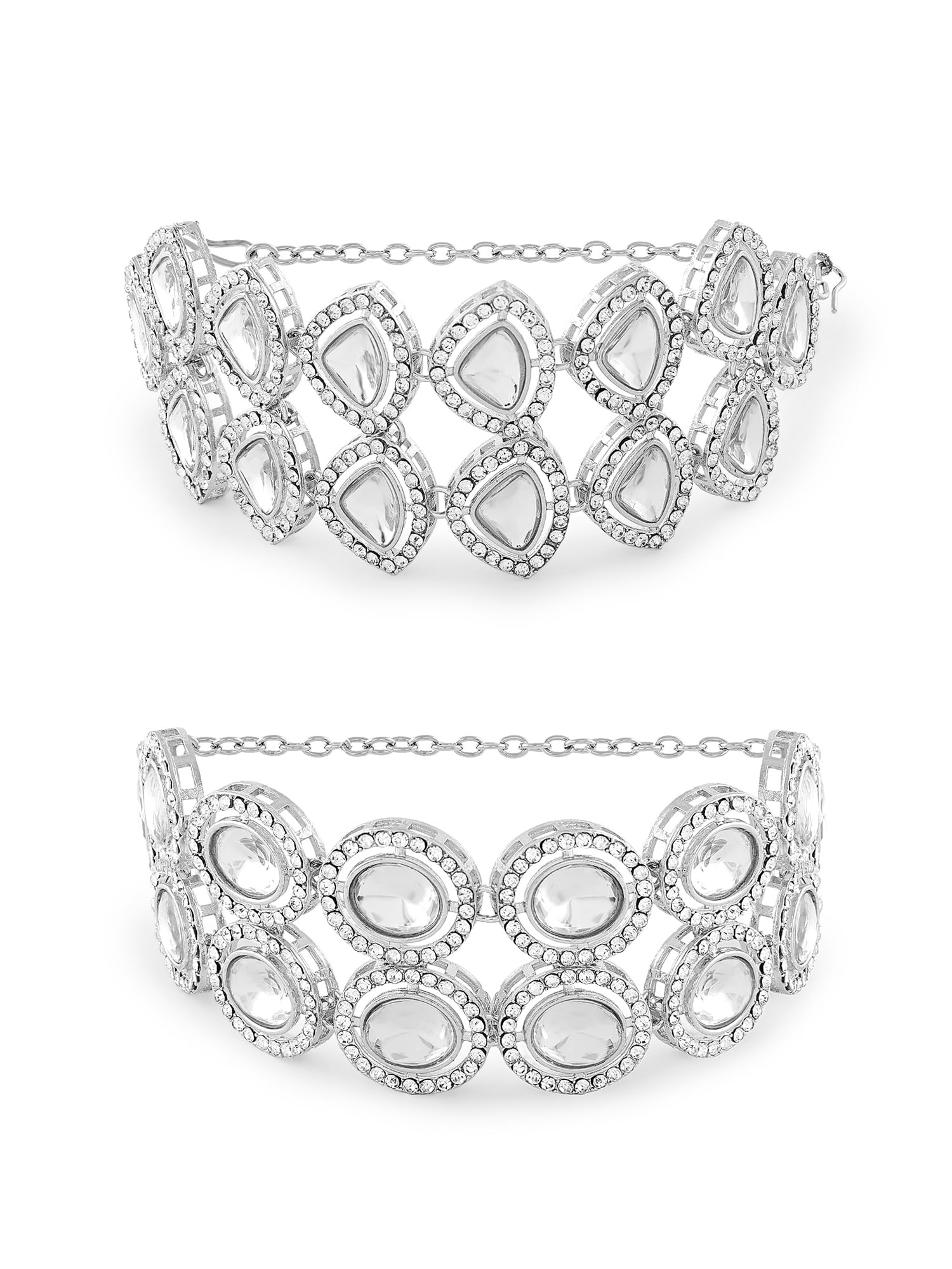 See full amazon price history chart for ZAVERI PEARLS Set of 2 Silver Tone Dazzling Austrian Diamonds & Stones Fusion Bracelets For Women-ZPFK17946 ZAVERI PEARLS Set of 2 Silver Tone Dazzling Austrian Diamonds & Stones Fusion Bracelets For Women-ZPFK17946 (B0D115HTWN) Amazon Price History, Amazon Price Tracker