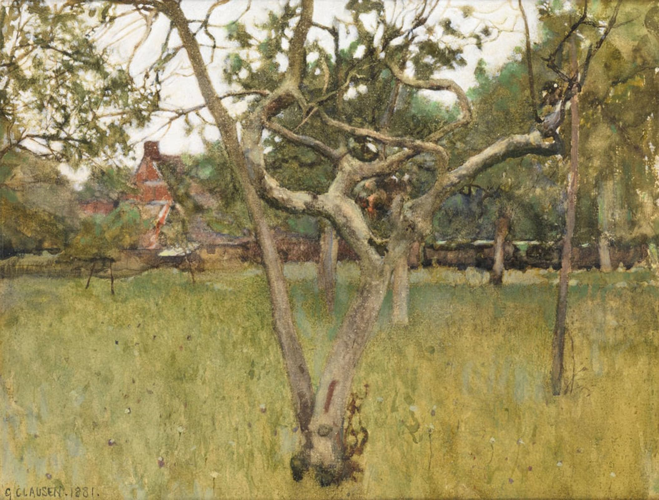 Affiches et gravures un verger George Clausen : créez une ambiance nature dans votre grand salon - 5