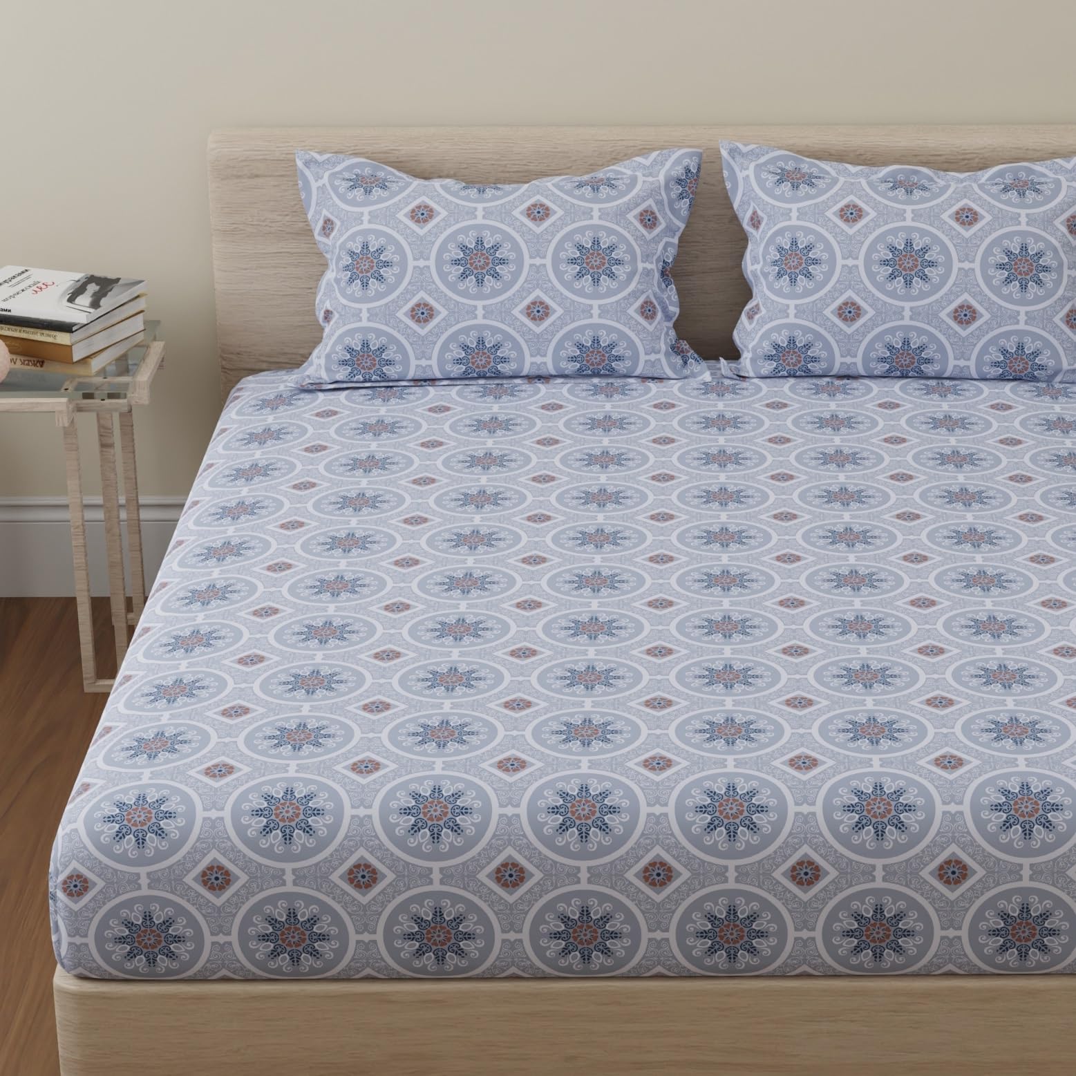 HUESLAND Mandala Bedsheets - Queen Size Cotton -14