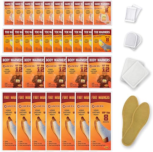WORLD-BIO Calentadores de pies con plantilla desechable de 7101640 pares, proporcionan 12 horas de calentamiento, calentador activado por aire