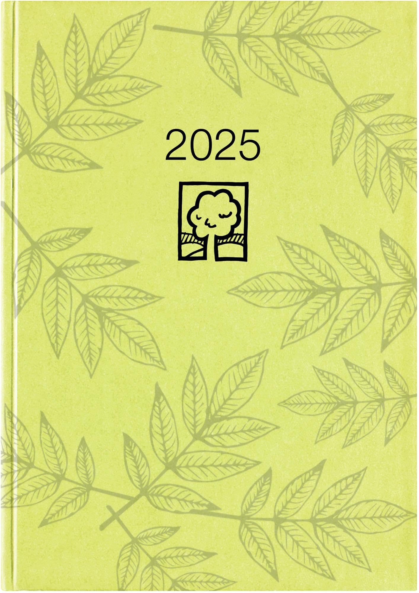 Zettler - Taschenkalender 2025 grün, 10,2x14,2cm, Taschenplaner mit 400 Seiten im Kartoneinband, Tages- und Wochenzählung, Mondphasen, Monatsübersicht und internationales Kalendarium