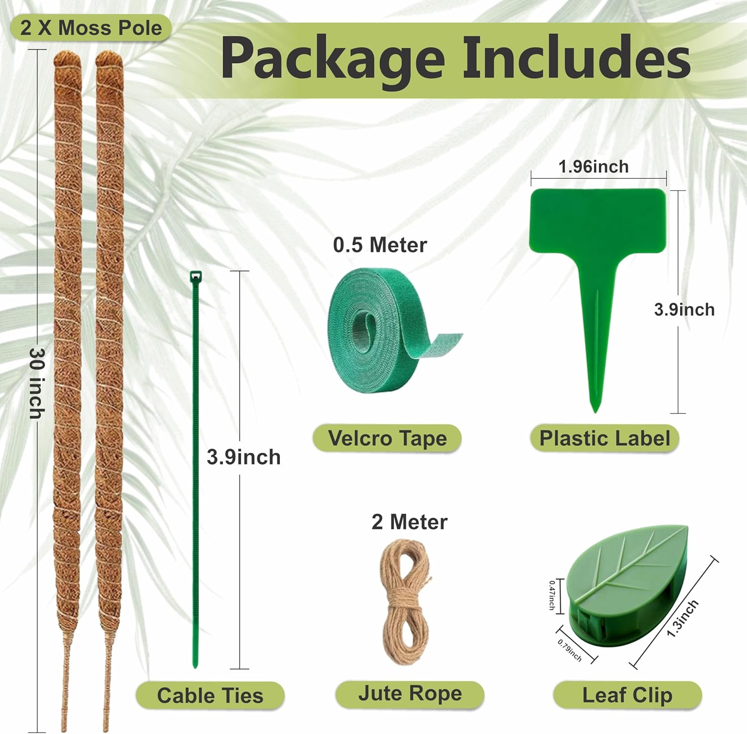 30 Inches Bendable 2 Pack Moss Pole Monstera Plant Support Stakes - Moss Poles for Climbing Plants, Plant Stakes for Indoor Plants - Coco Coir Pole Moss Stick for Monstera, Pothos. thumbnail